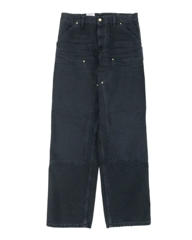 Carhartt W.I.P. Double Knee Pant Black Grind Wash sold by Lost & Found