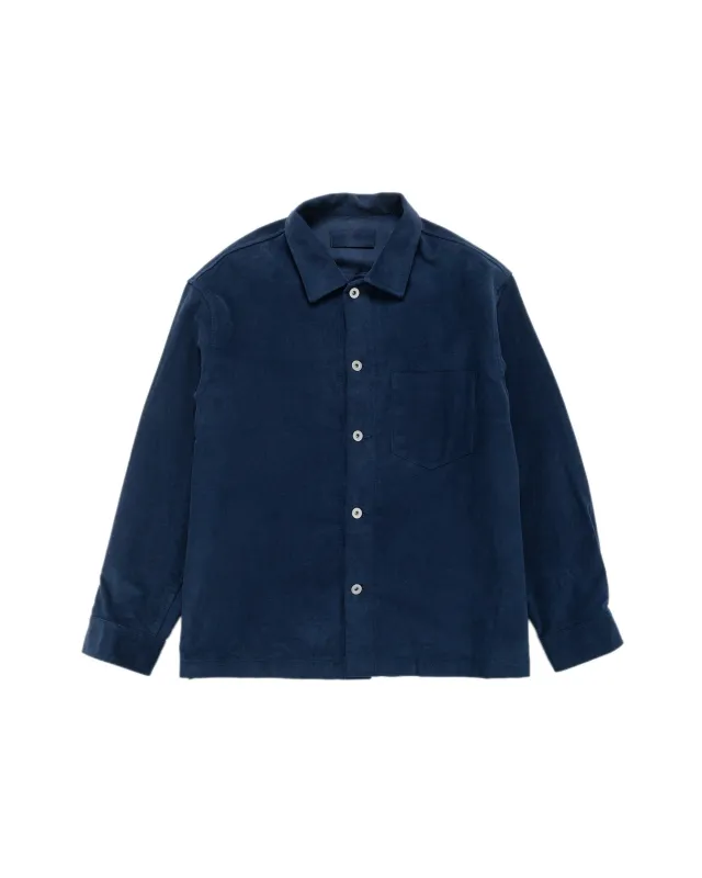 James Coward Travail Shirt Navy Cotton Moleskin sold by Lost & Found