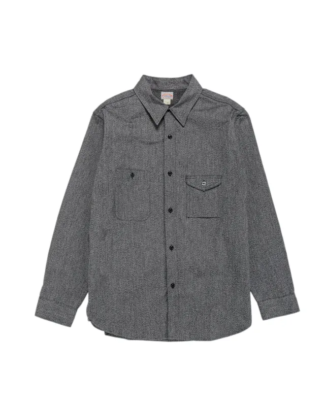 The Real McCoy's MS25109 8HU Cigarette Pocket Mock-Twist Chambray Work Shirt Black sold by Lost & Found