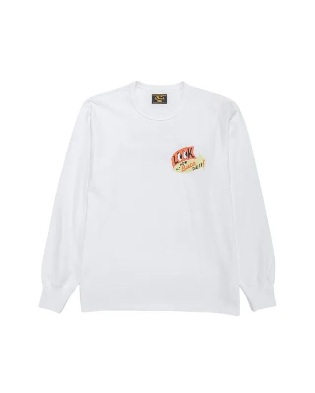 The Real McCoy's BC25105 BUCO L/S Tee / Look At How Buco Did It! White made by The Real McCoy's