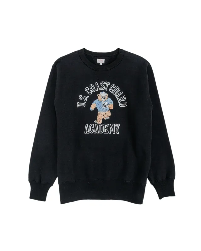 The Real McCoy's MC25118 Military Print Sweatshirt / U.S. Coastguard Academy Black sold by Lost & Found