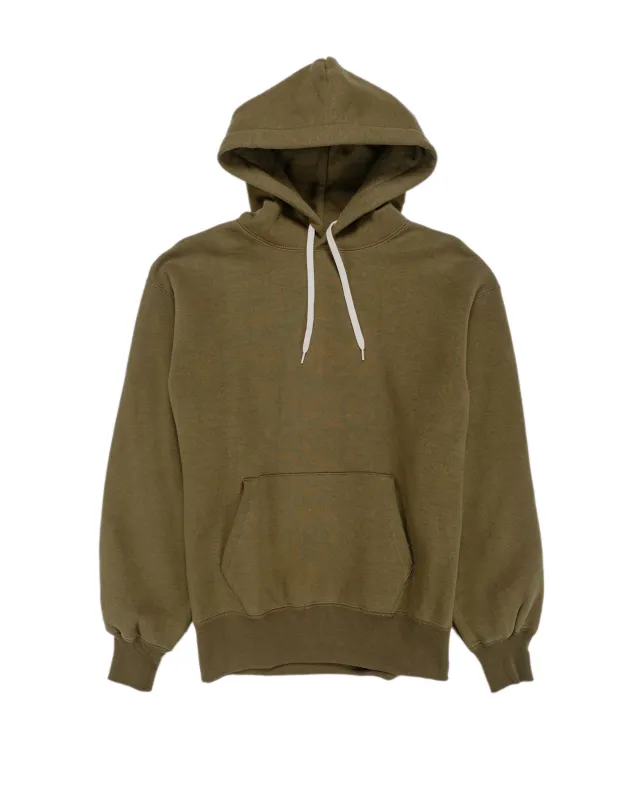 The Real McCoy’s MC24114 10 Oz. Loopwheel Hooded Sweatshirt Olive sold by Lost & Found