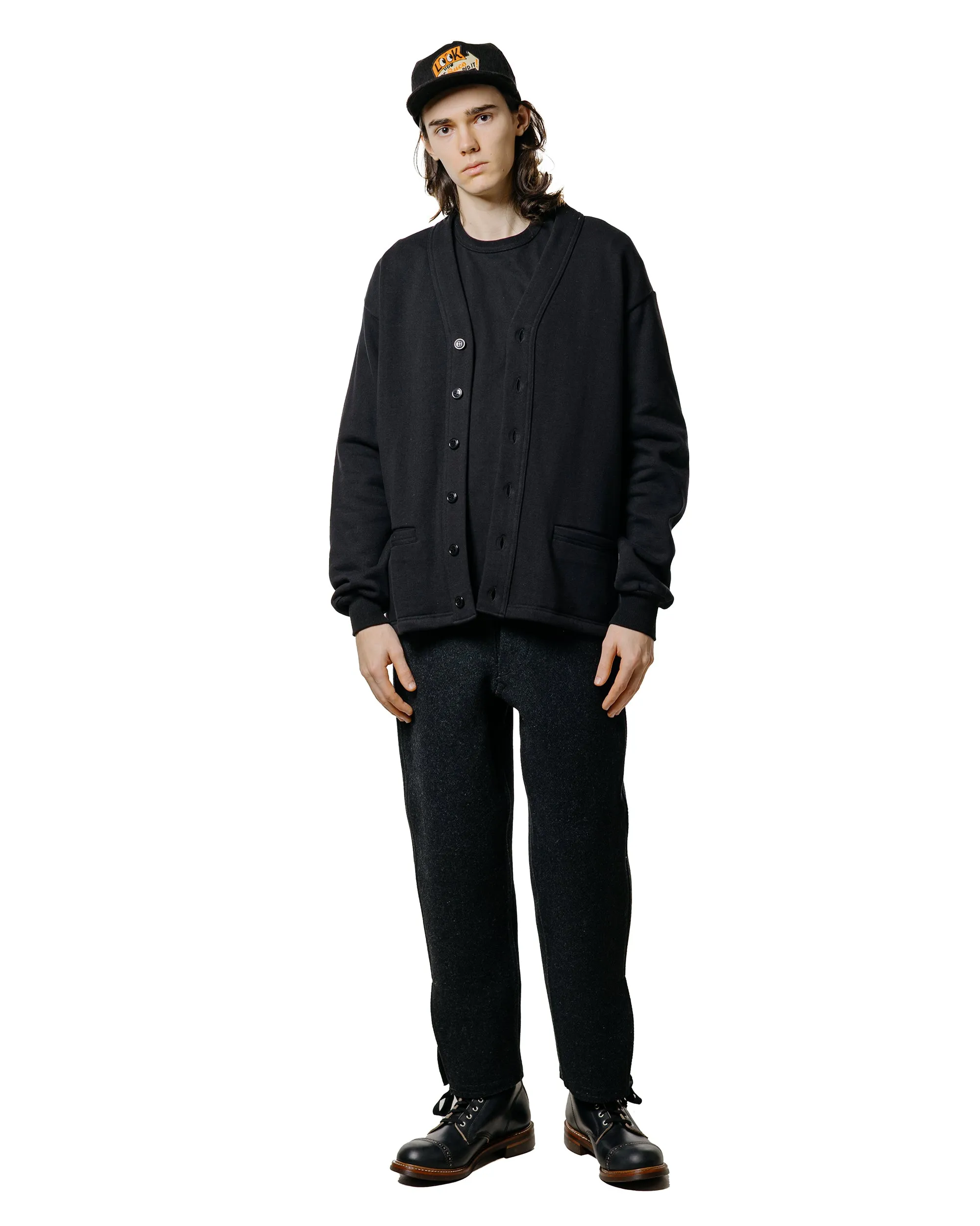 The Real McCoy's MC25115 10oz. Loopwheel Sweatshirt Cardigan Black sold by Lost & Found product image thumbnail 4