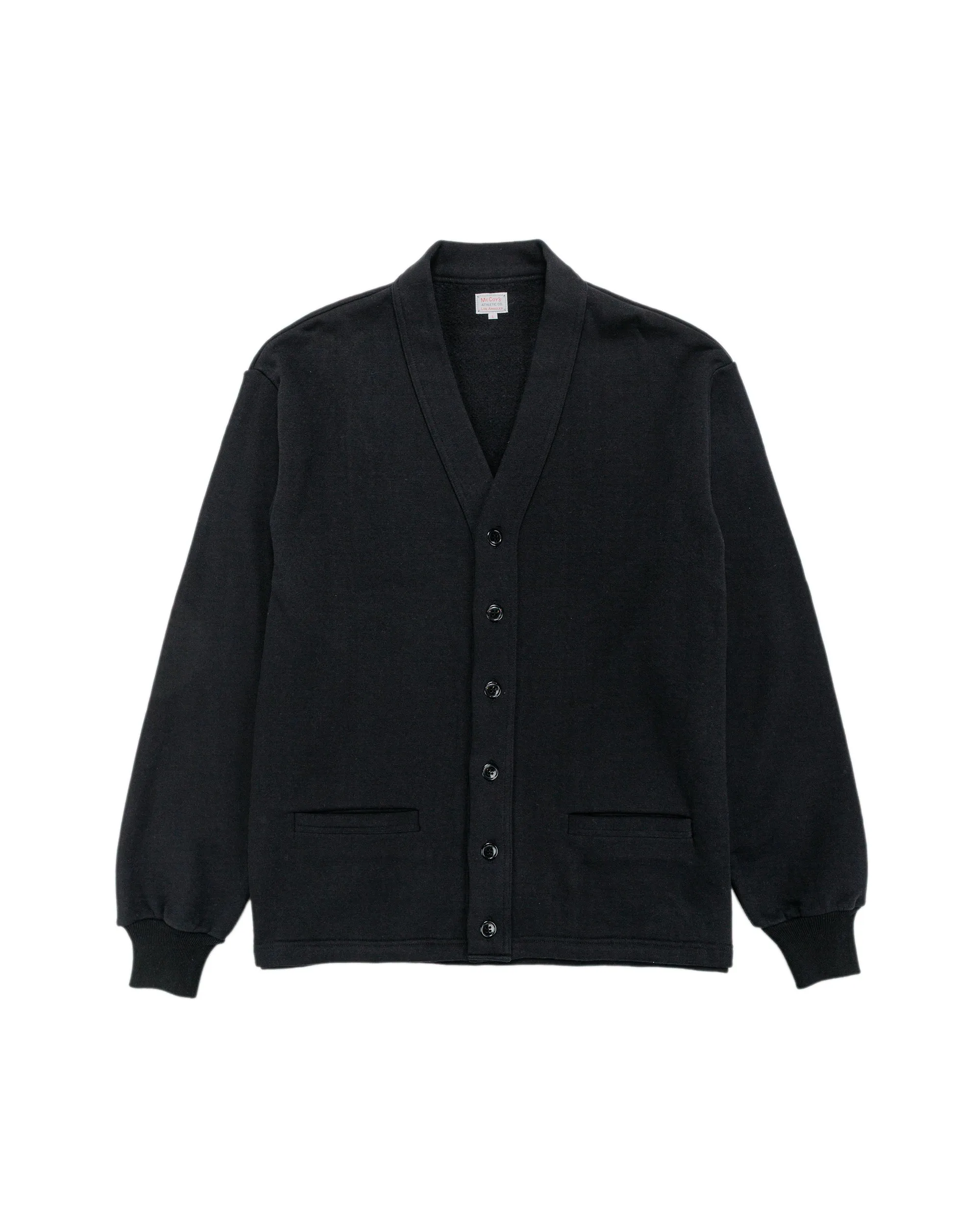 The Real McCoy's MC25115 10oz. Loopwheel Sweatshirt Cardigan Black sold by Lost & Found