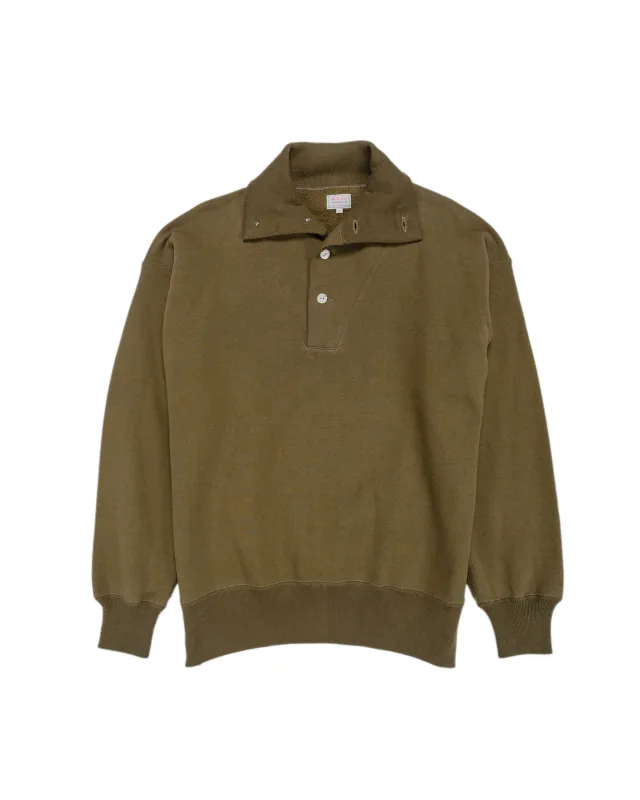 The Real McCoy's MC25110 10 oz. Loopwheel Cruiser Sweatshirt Olive sold by Lost & Found