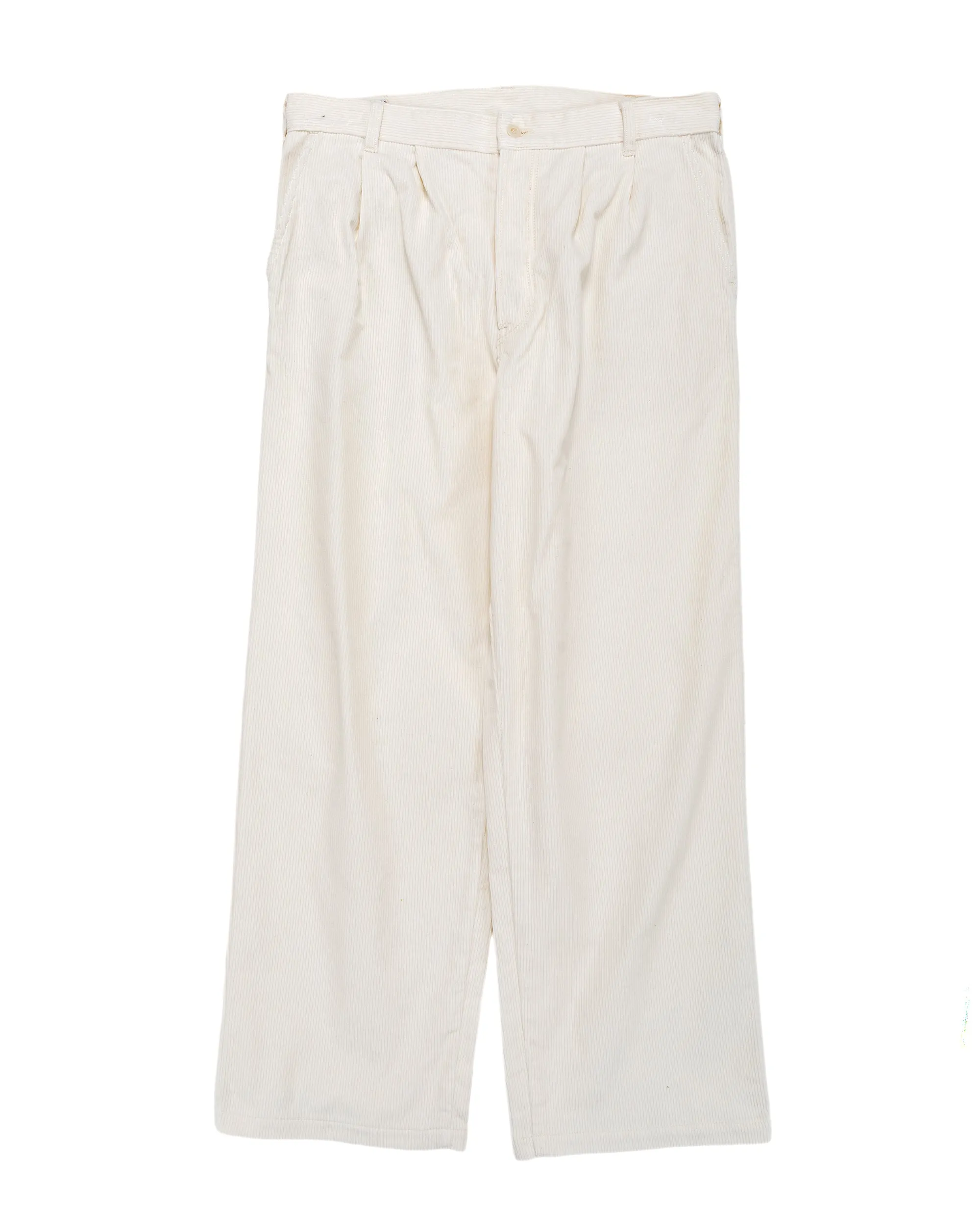 The Real McCoy's MP25105 Double-Pleat Corduroy Trousers White sold by Lost & Found