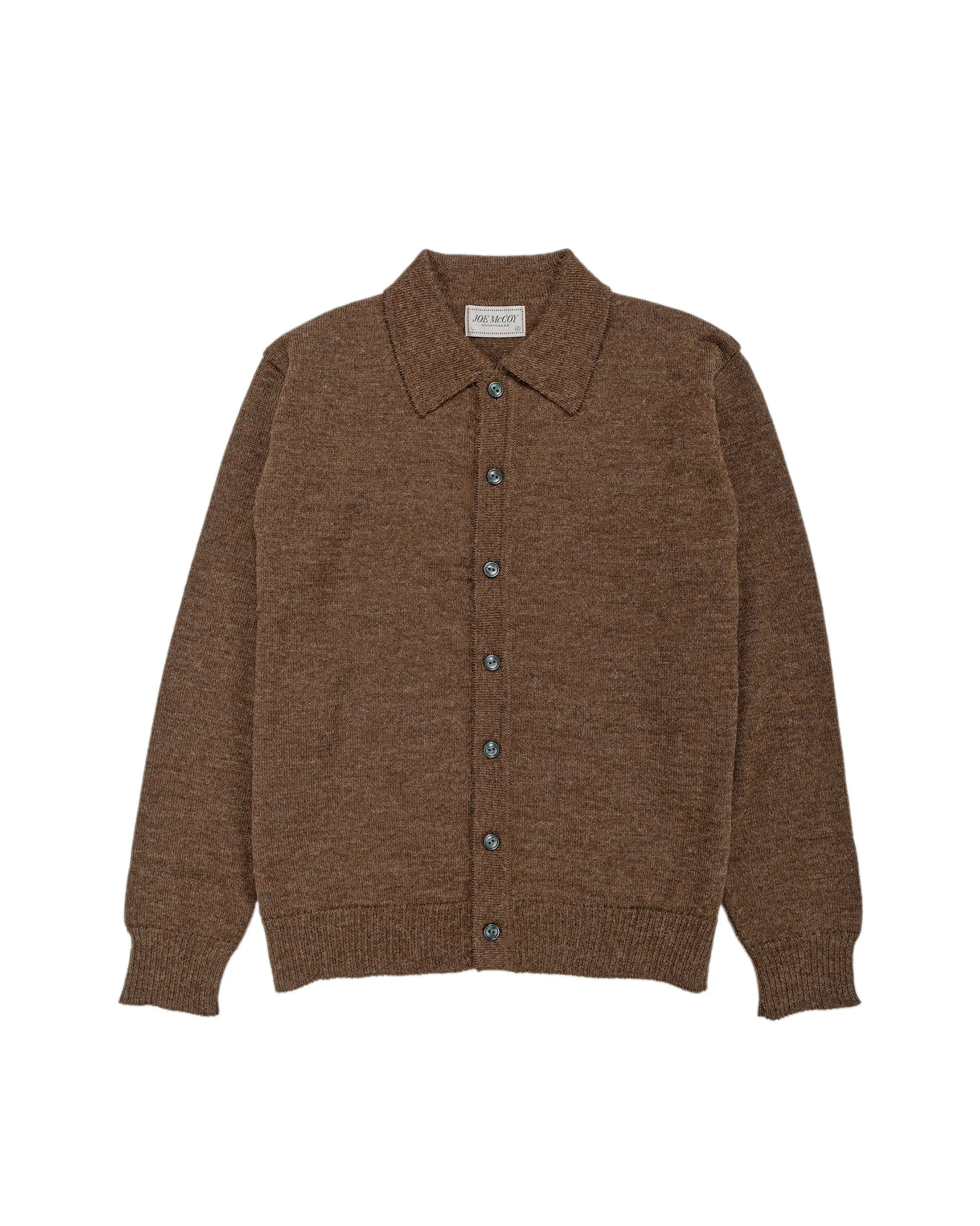 The Real McCoy's MC25111 Alpaca Collar Knit Cardigan Brown sold by Lost & Found