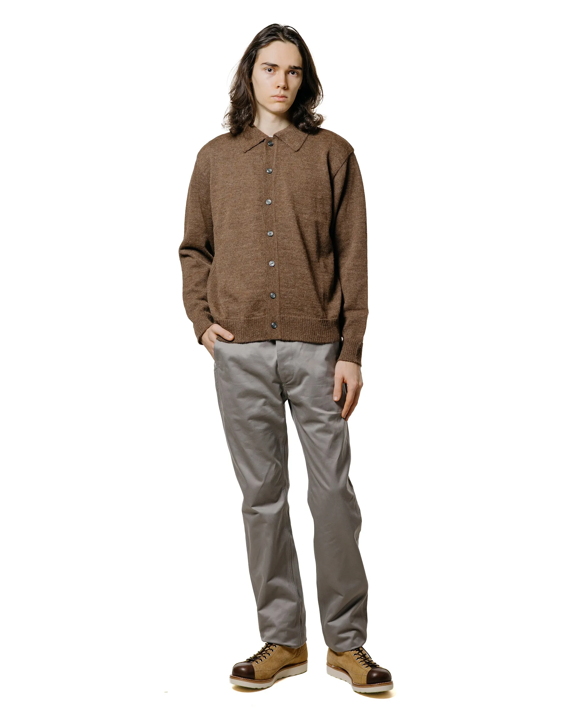 The Real McCoy's MC25111 Alpaca Collar Knit Cardigan Brown sold by Lost & Found product image thumbnail 4