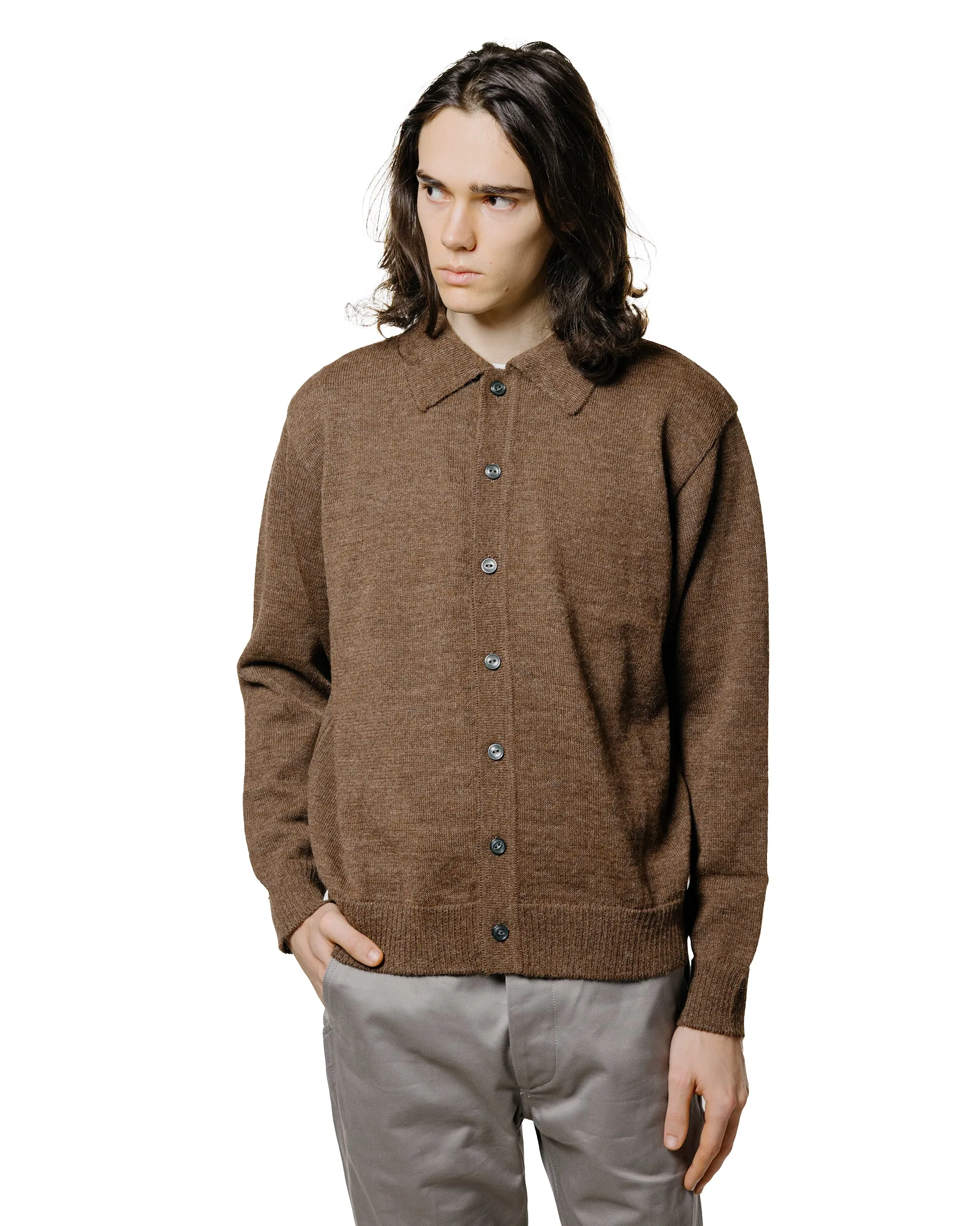 The Real McCoy's MC25111 Alpaca Collar Knit Cardigan Brown sold by Lost & Found product image thumbnail 2