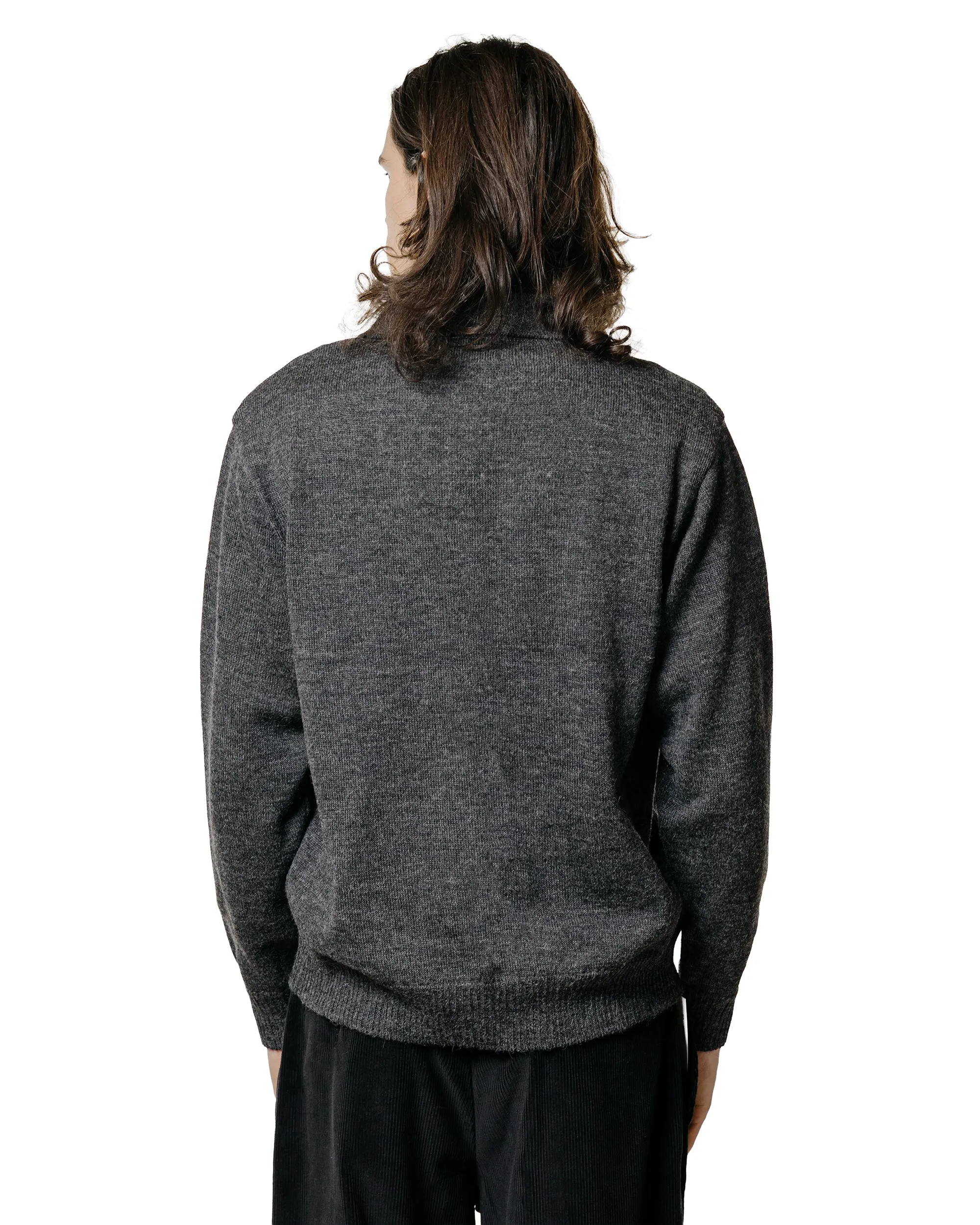 The Real McCoy's MC25111 Alpaca Collar Knit Cardigan Charcoal sold by Lost & Found product image thumbnail 3