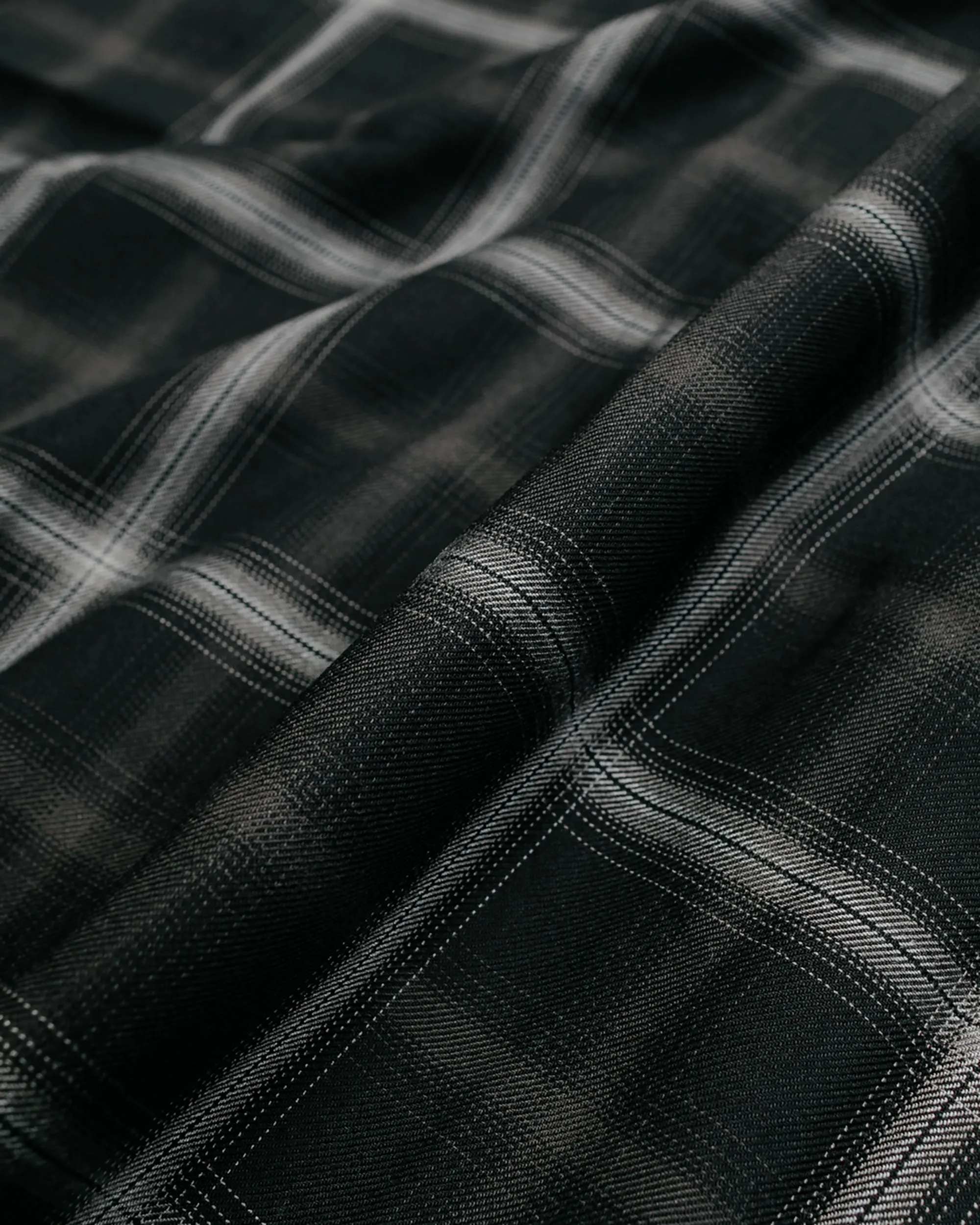 Stüssy Shadow Plaid Rayon Shirt Black sold by Lost & Found product image thumbnail 2