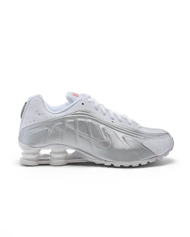 Nike Shox R4 White/Metallic Silver sold by Lost & Found