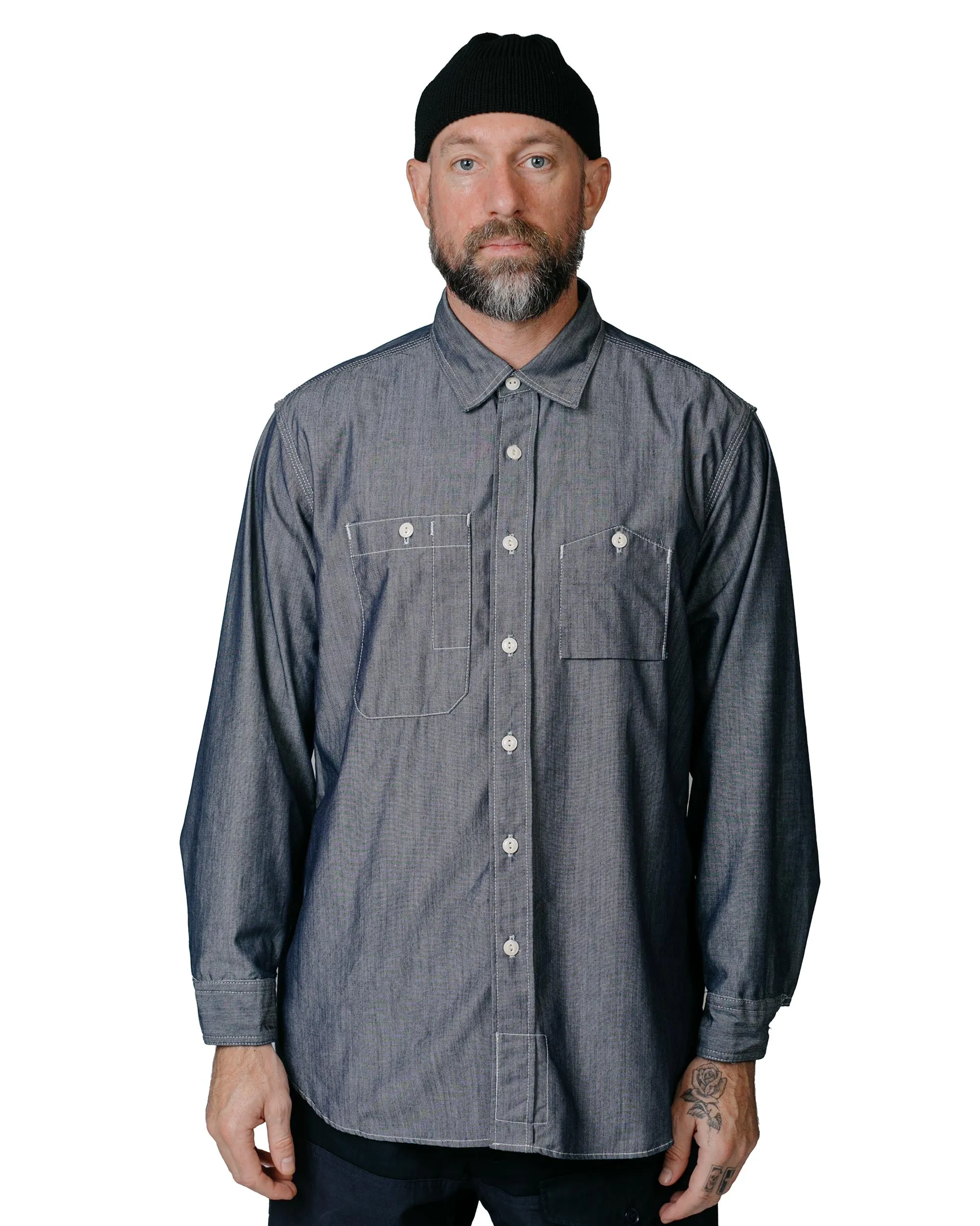 Engineered Garments Work Shirt Blue Cotton Chambray sold by Lost & Found product image thumbnail 2