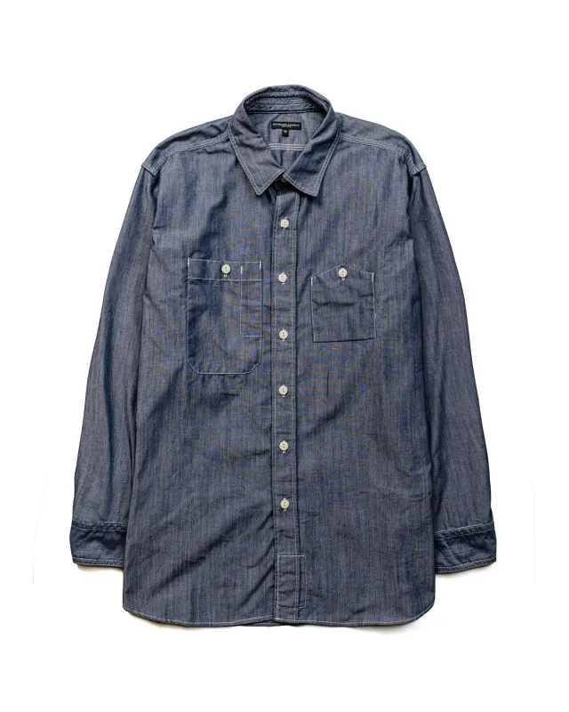 Engineered Garments Work Shirt Blue Cotton Chambray sold by Lost & Found