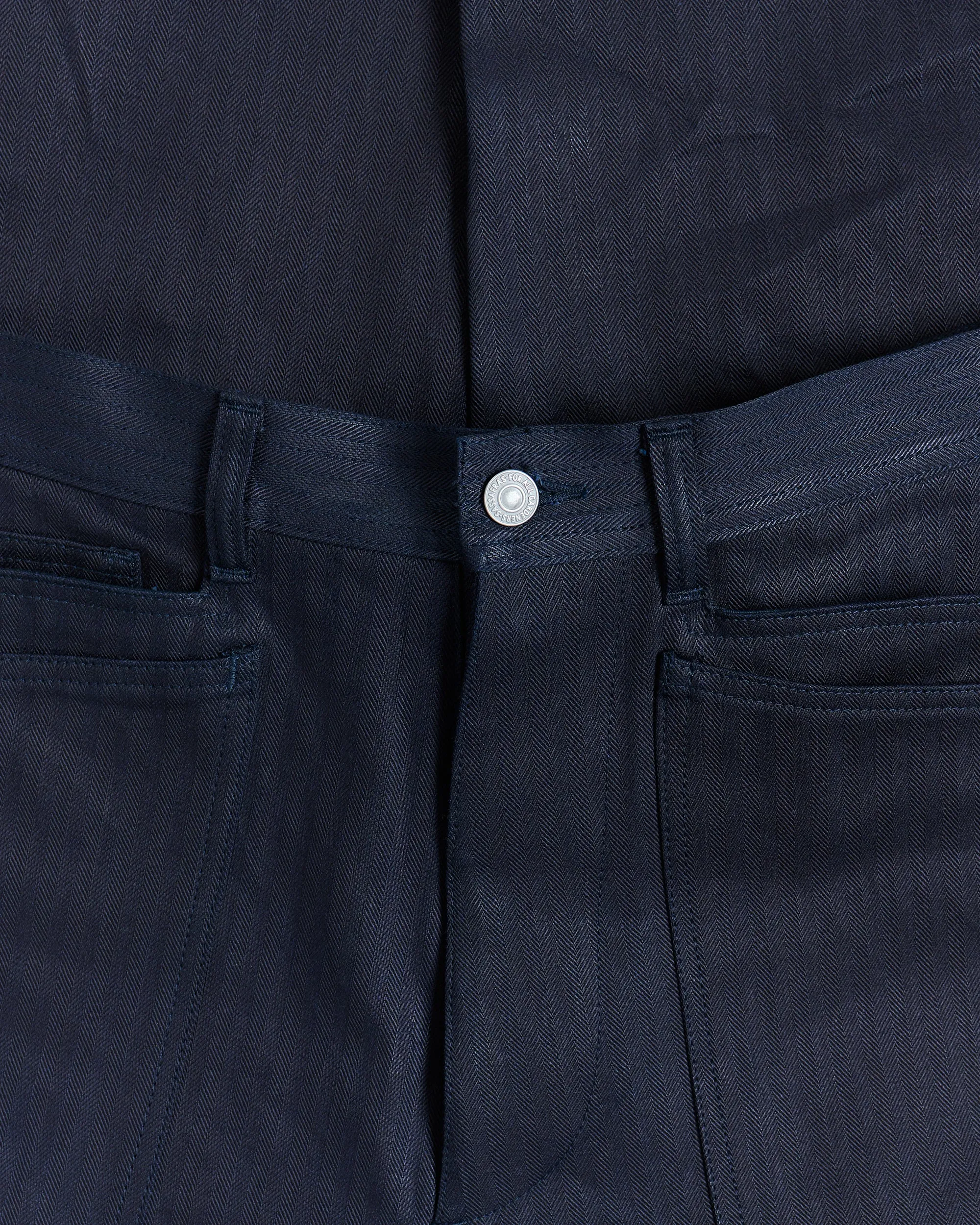 Sassafras D Scoop Pants Herringbone Indigo/Black sold by Lost & Found product image thumbnail 5