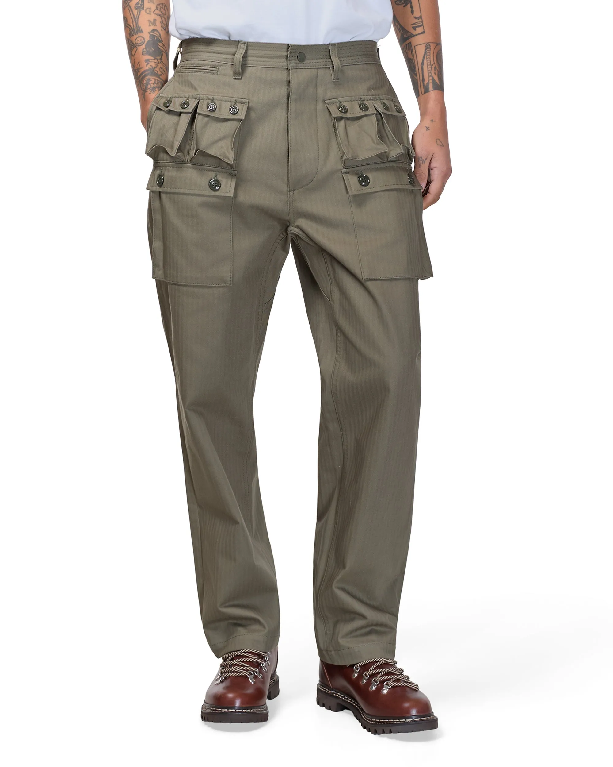 Sassafras G.D.U. Pants Herringbone Twill Olive sold by Lost & Found product image thumbnail 2