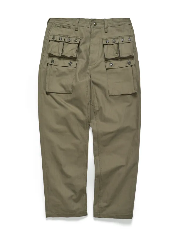 Sassafras G.D.U. Pants Herringbone Twill Olive sold by Lost & Found