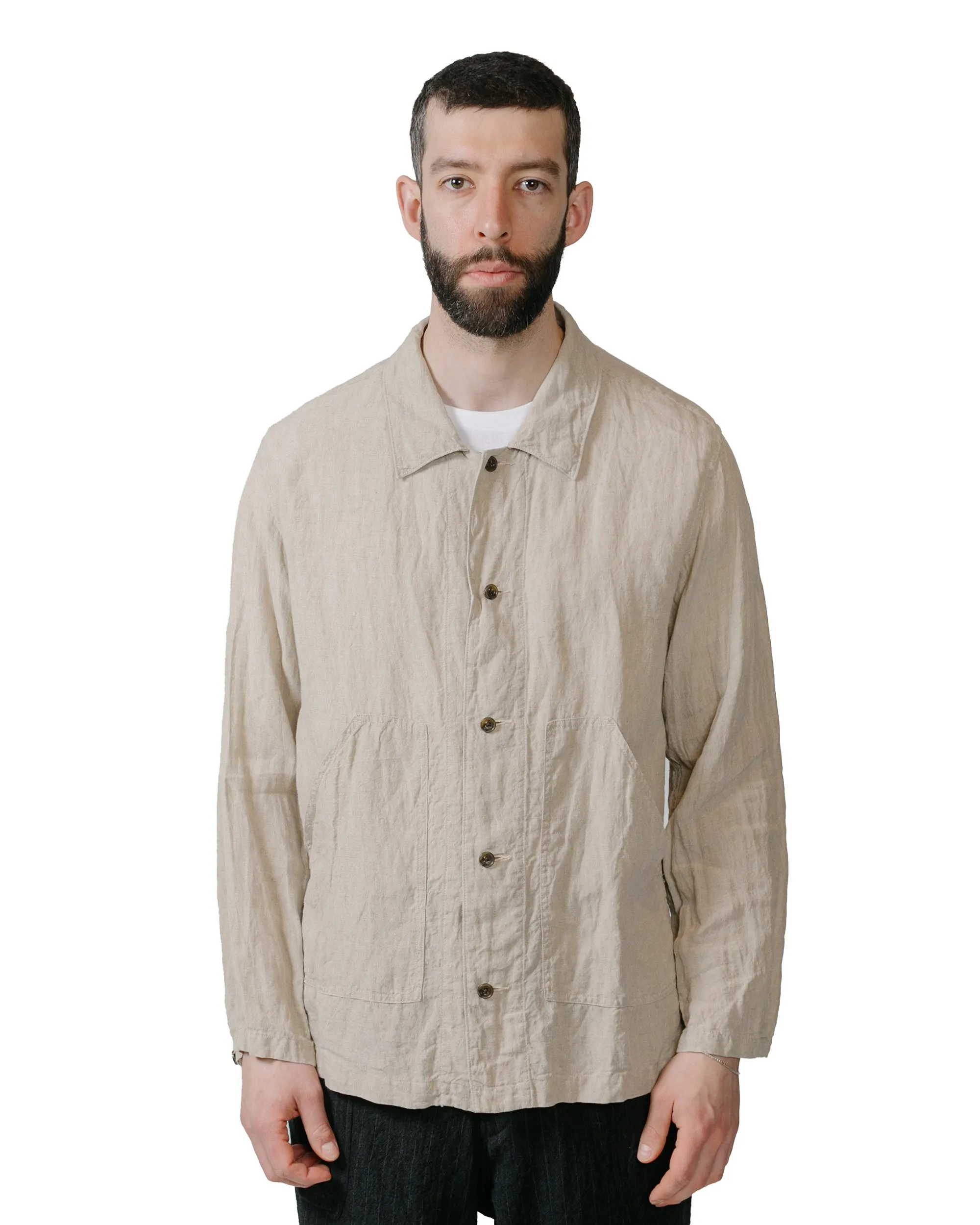Sage de Cret Organic Linen Shirt Jacket Natural sold by Lost & Found product image thumbnail 2