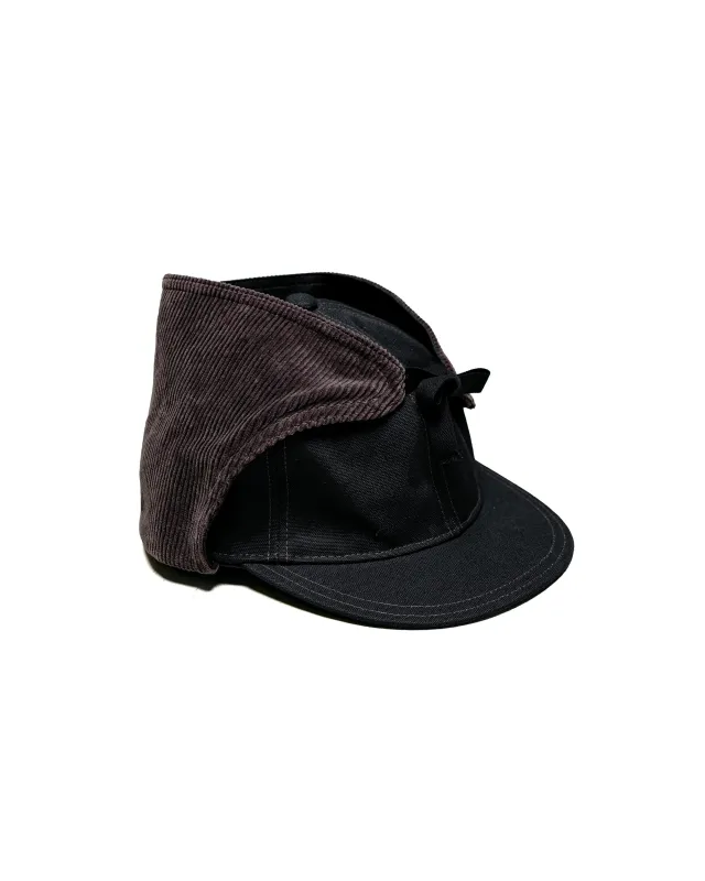 The Real McCoy's BA25103 Buco Cotton Canvas Windproof Riding Cap Black sold by Lost & Found