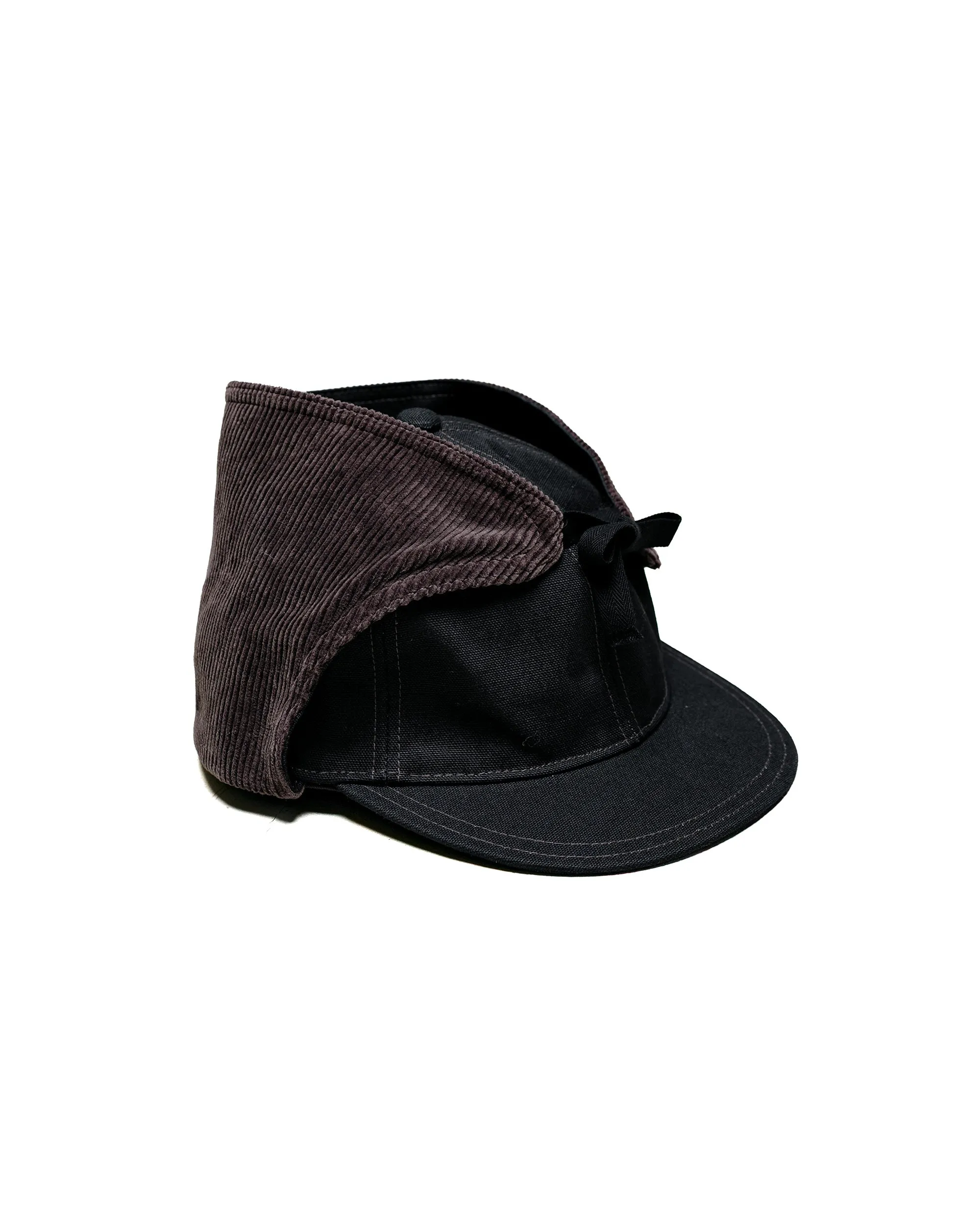 The Real McCoy's BA25103 Buco Cotton Canvas Windproof Riding Cap Black sold by Lost & Found