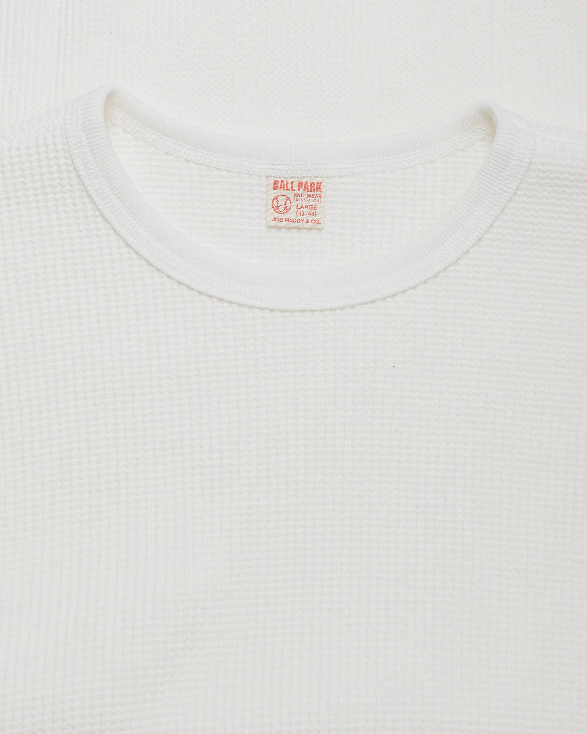The Real McCoy's MC25103 Ball Park Waffle Thermal Shirt L/S Tee White sold by Lost & Found product image thumbnail 4