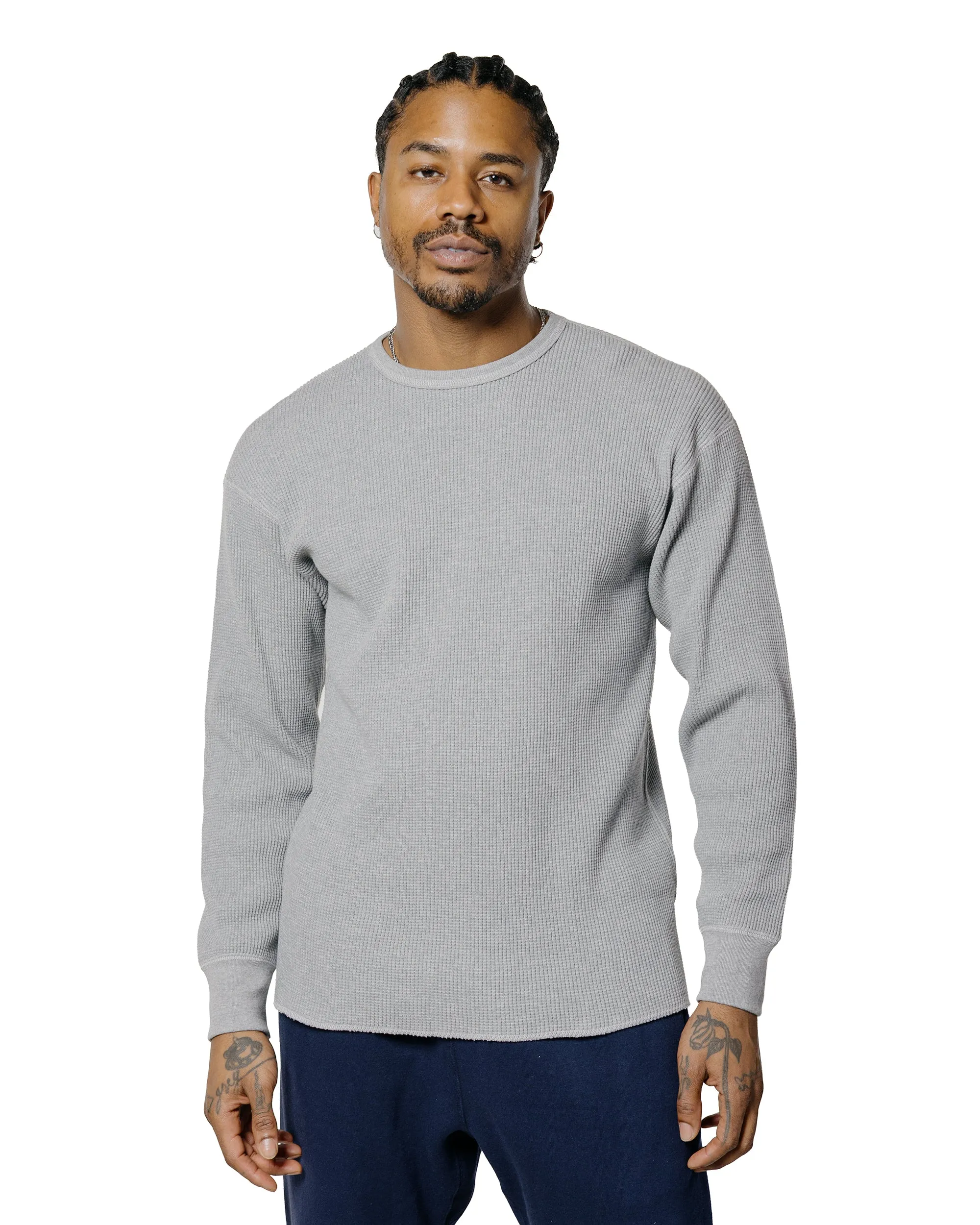 The Real McCoy's MC25103 Ball Park Waffle Thermal Shirt L/S Tee Medium Gray sold by Lost & Found product image thumbnail 2