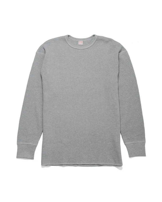 The Real McCoy's MC25103 Ball Park Waffle Thermal Shirt L/S Tee Medium Gray made by The Real McCoy's