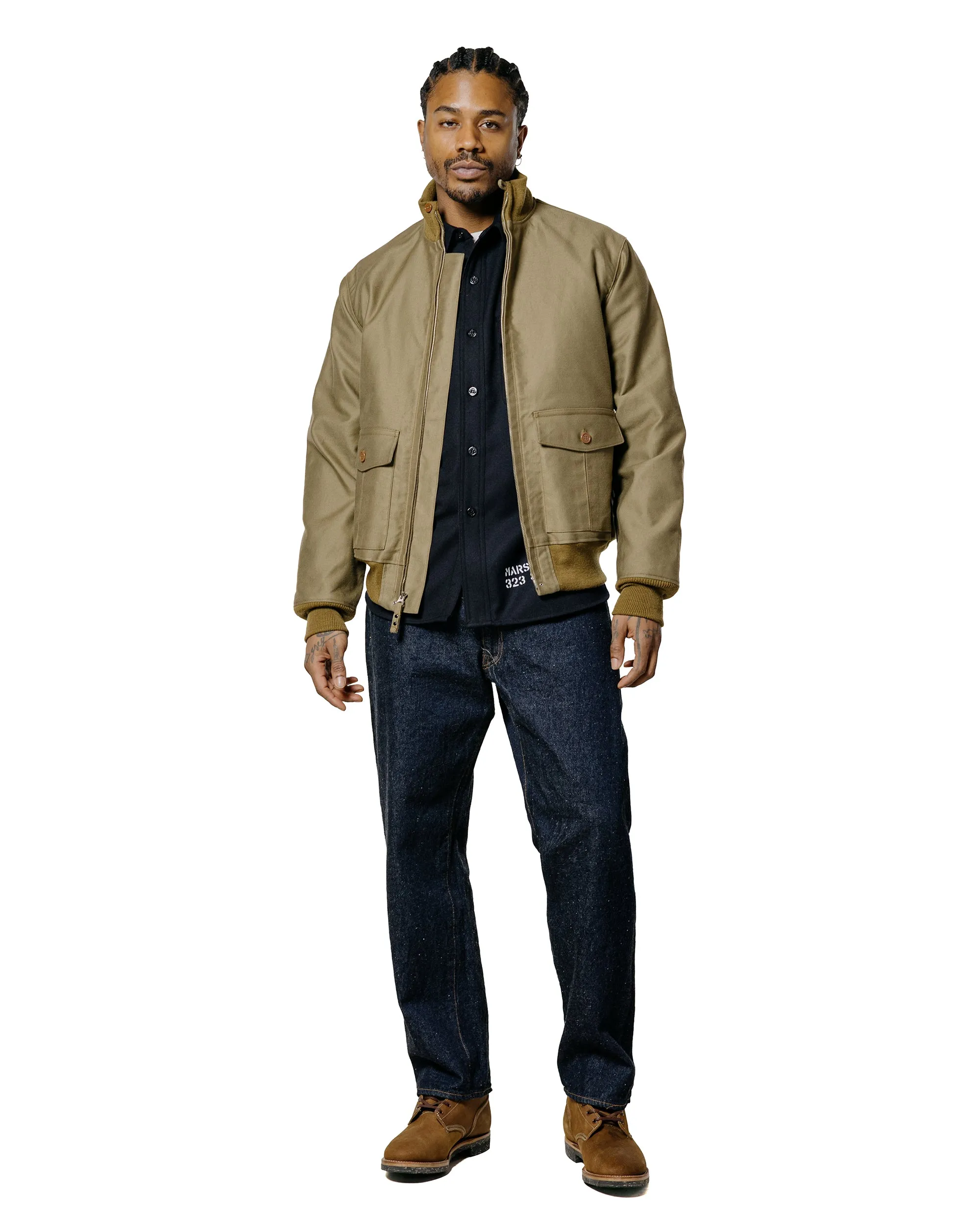 The Real McCoy's MS25102 U.S.N. Wool Blue Flannel Shirt / U.S.S. Brooklyn Navy sold by Lost & Found product image thumbnail 4