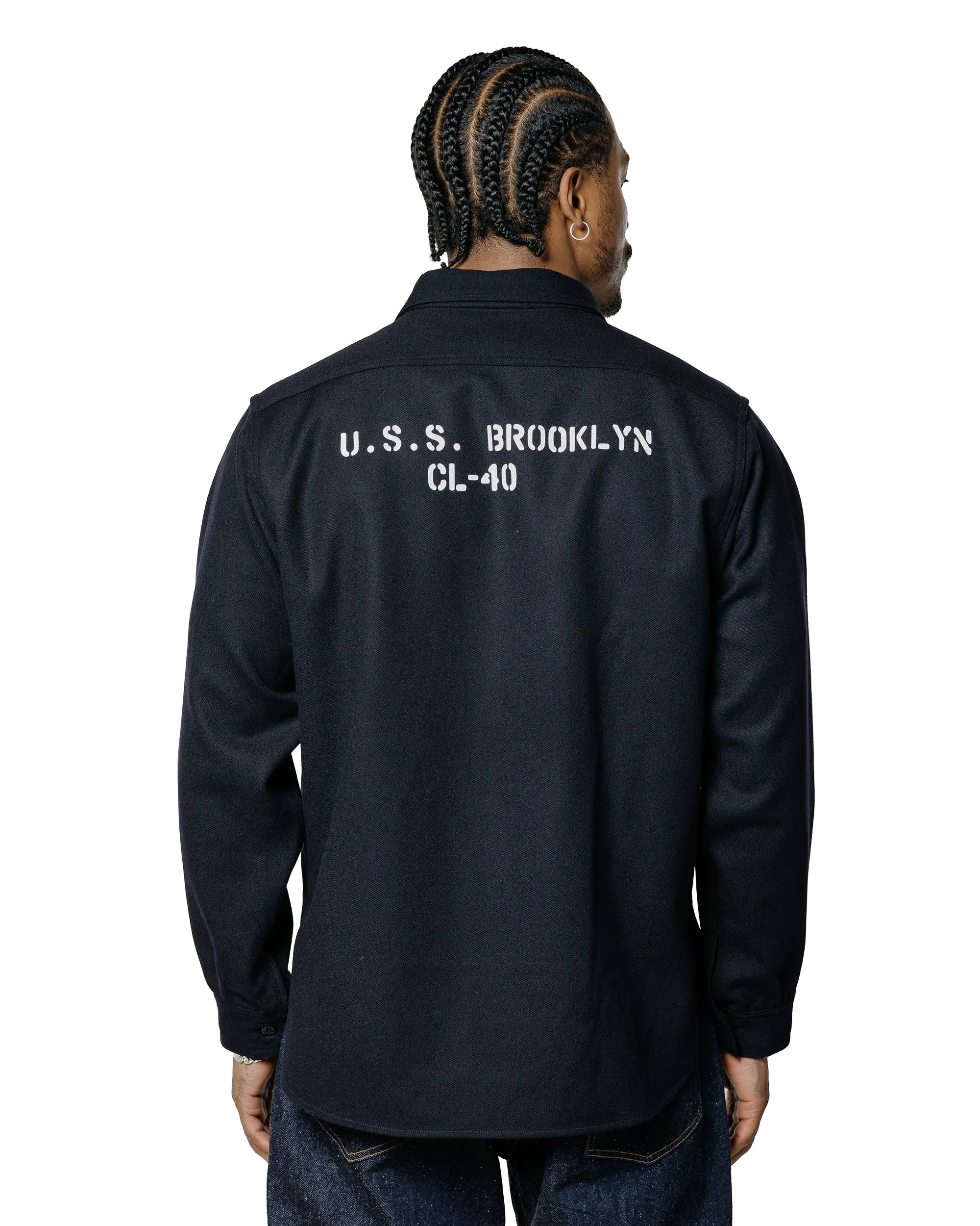 The Real McCoy's MS25102 U.S.N. Wool Blue Flannel Shirt / U.S.S. Brooklyn Navy sold by Lost & Found product image thumbnail 3