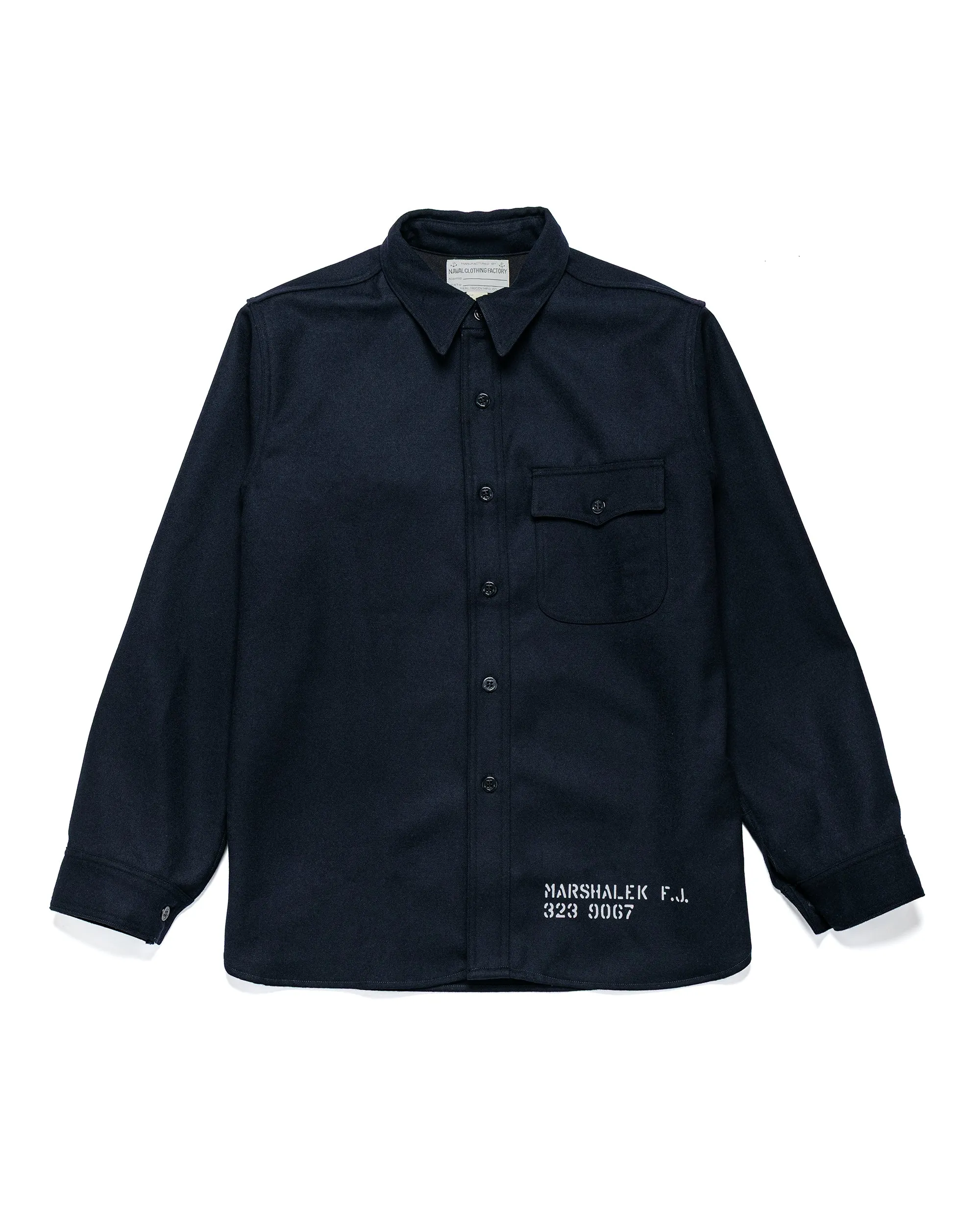 The Real McCoy's MS25102 U.S.N. Wool Blue Flannel Shirt / U.S.S. Brooklyn Navy sold by Lost & Found