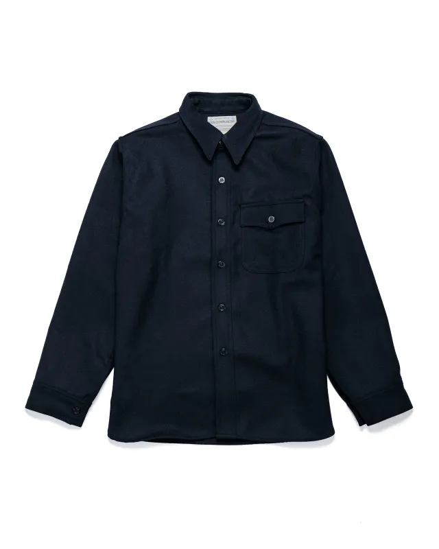 The Real McCoy's MS25101 U.S.N. Wool Blue Flannel Shirt Navy made by The Real McCoy's