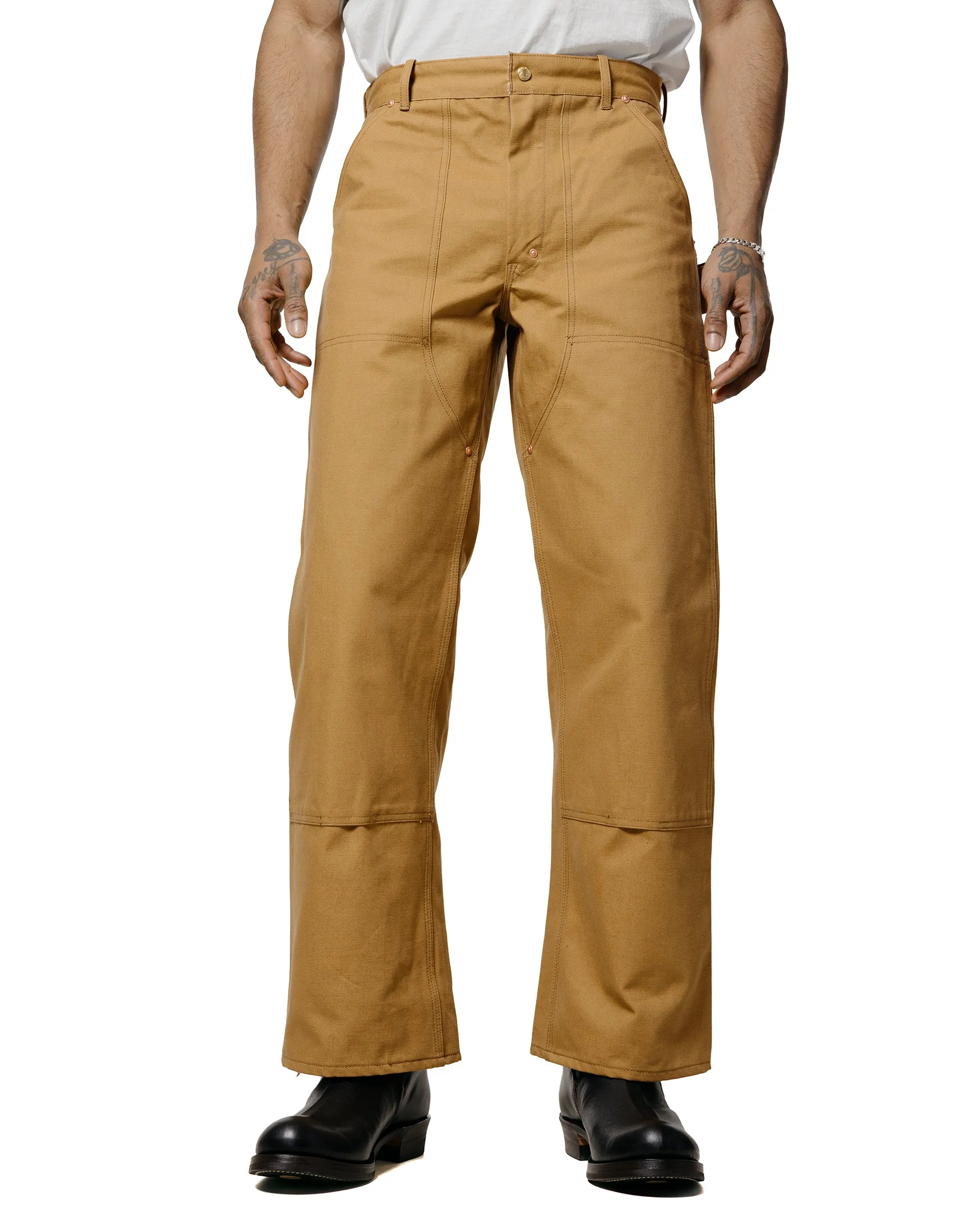 The Real McCoy's MP25102 Double-Knee Work Trousers Brown sold by Lost & Found product image thumbnail 2