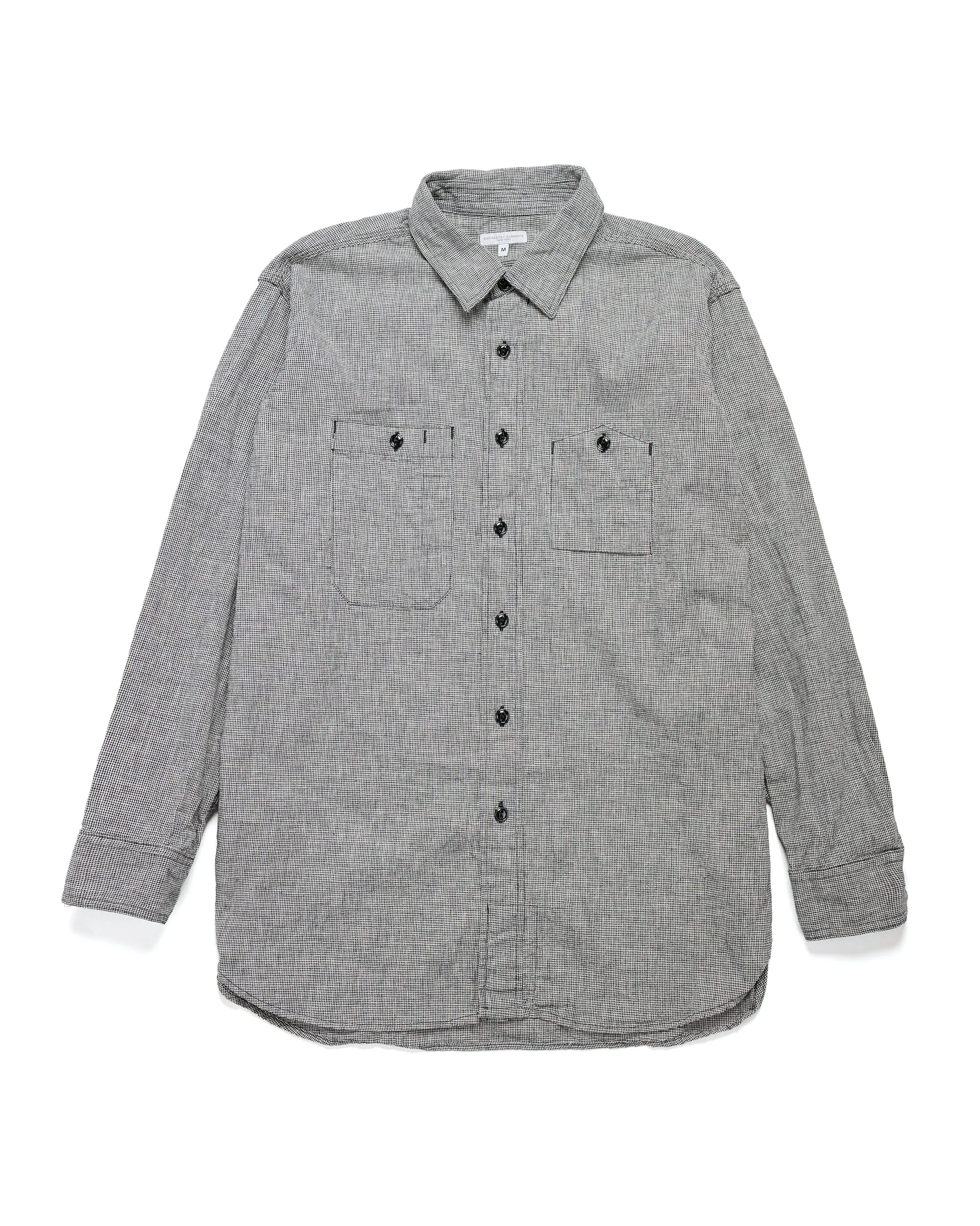Engineered Garments Work Shirt Black/Grey CL Houndstooth sold by Lost & Found