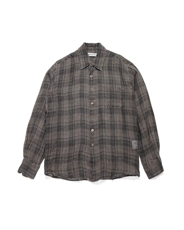 Our Legacy Above Shirt Penumbra Check Sheercoat Linen sold by Lost & Found