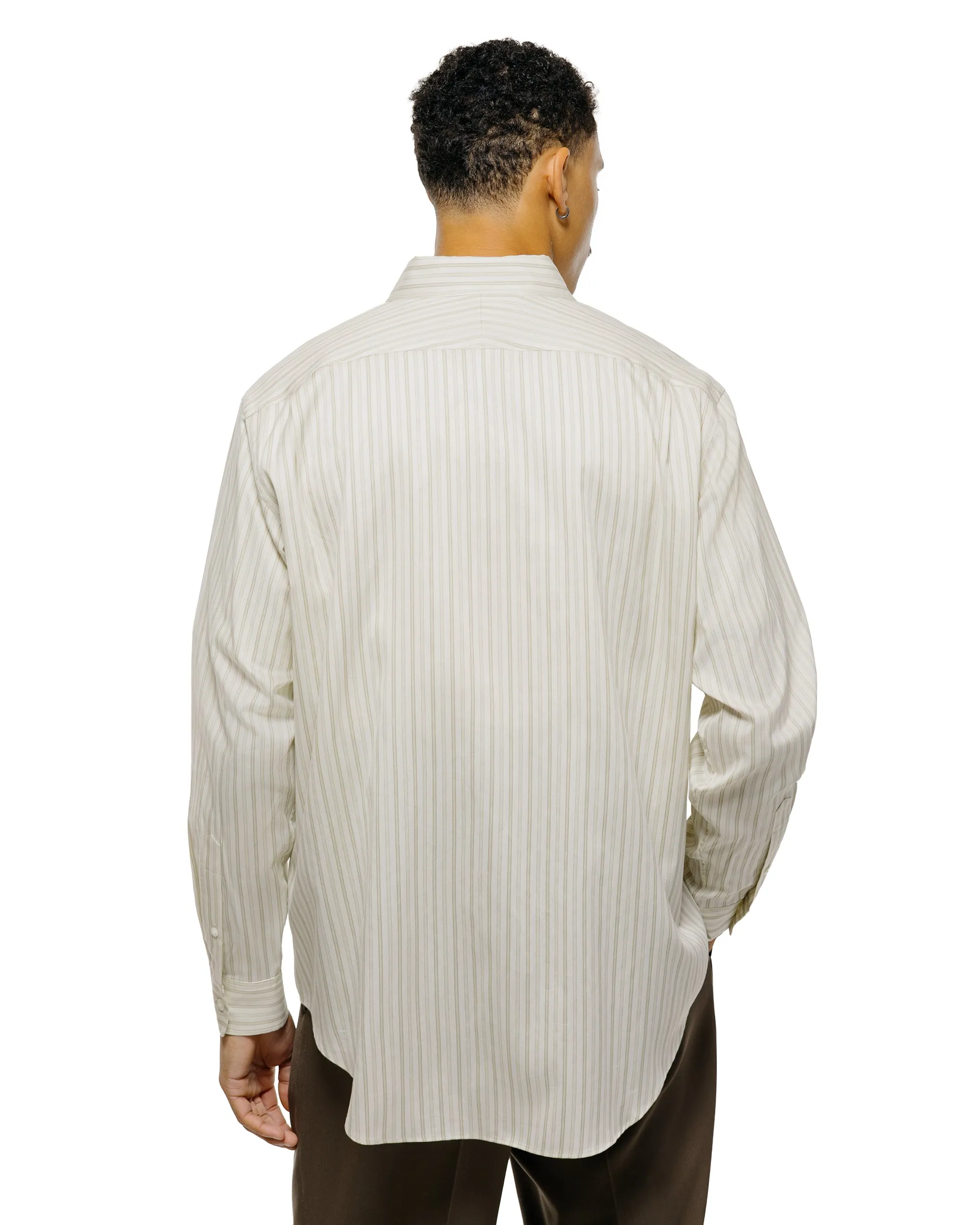Auralee Cotton Silk Stripe Shirt Ivory Stripe sold by Lost & Found product image thumbnail 3