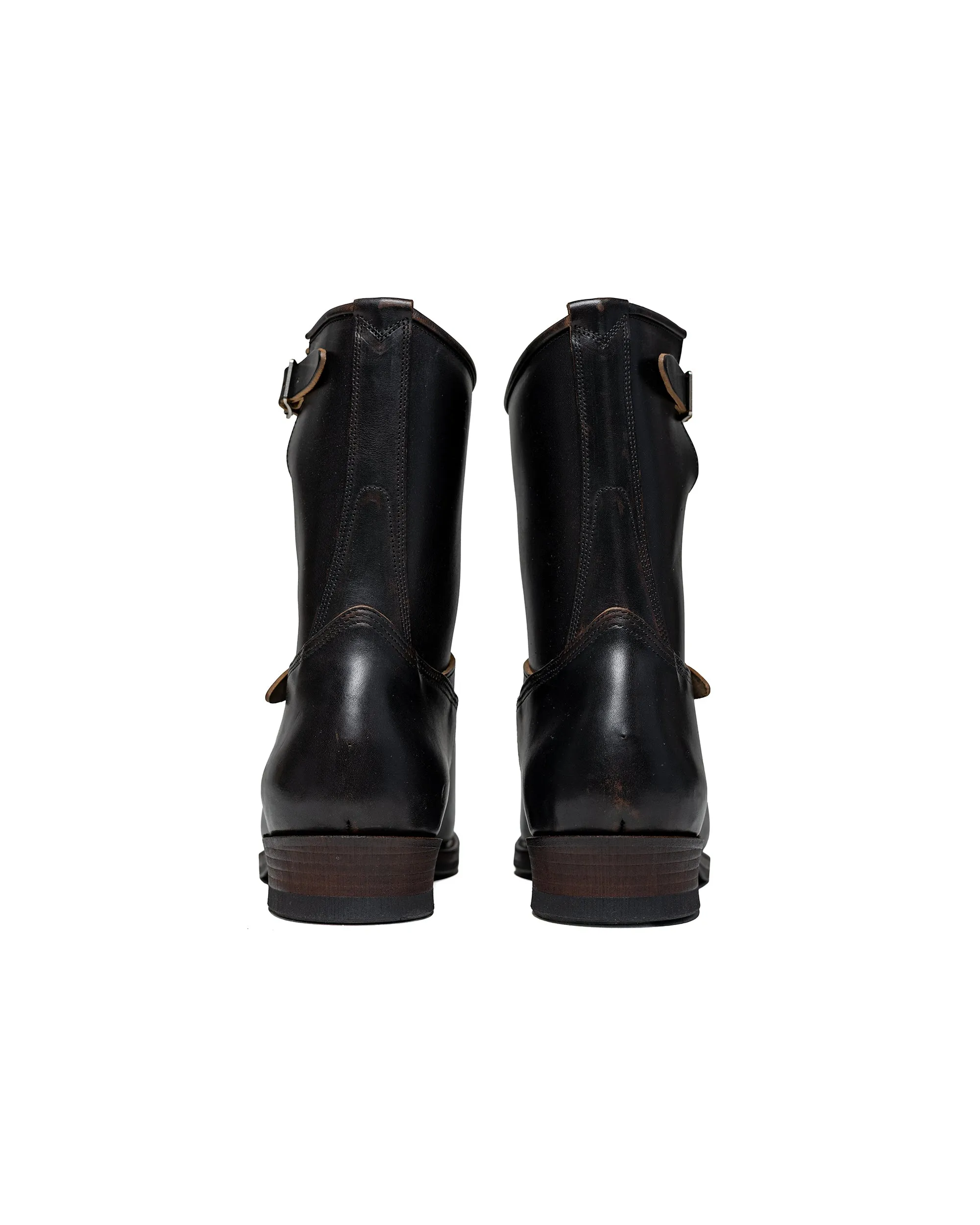 Old Joe 'The Engineer' Artisan Leather Engineer Boots Black Brown Horse Butt sold by Lost & Found product image thumbnail 5