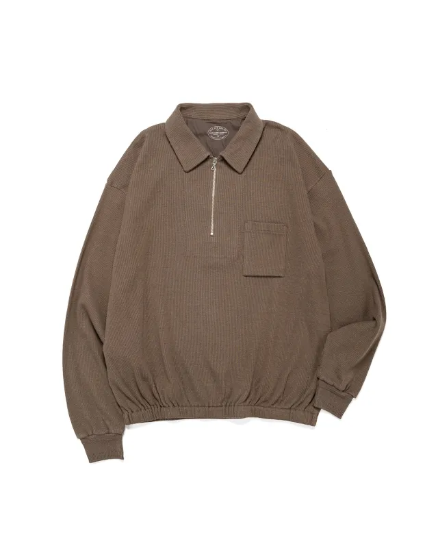 Old Joe Quater Zip Silk Nep Ripped Shirt Bark sold by Lost & Found