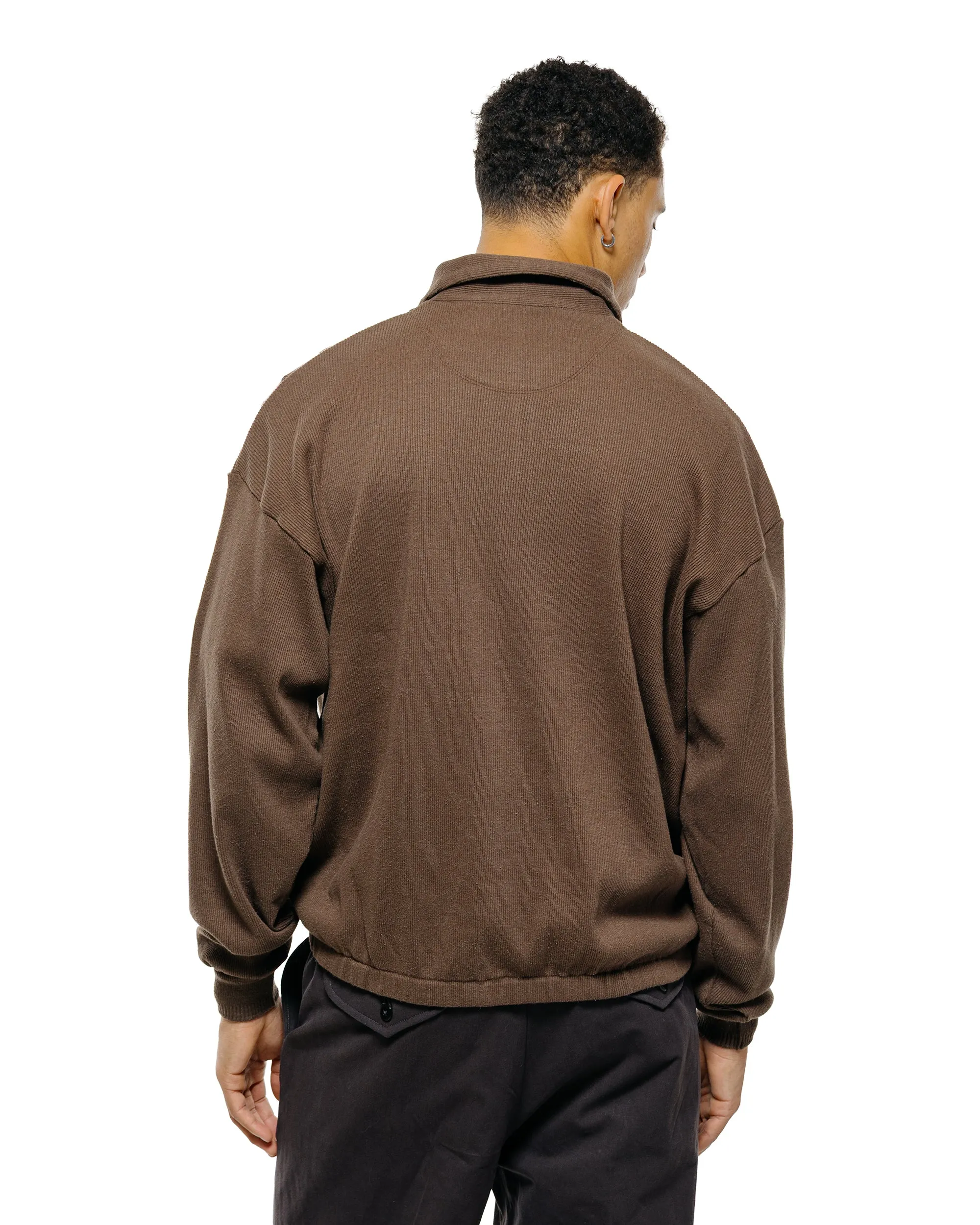 Old Joe Quater Zip Silk Nep Ripped Shirt Bark sold by Lost & Found product image thumbnail 3