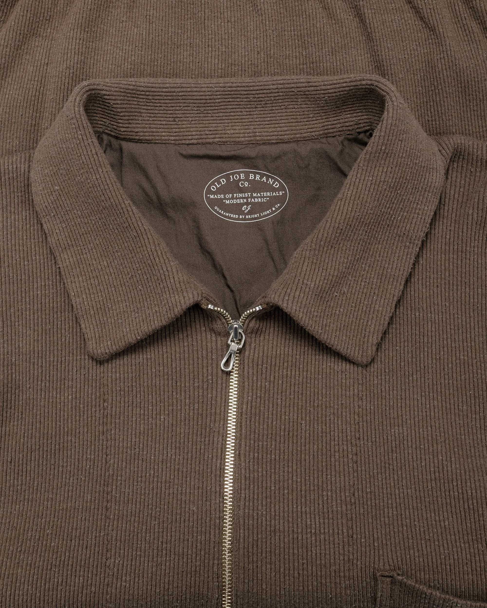 Old Joe Quater Zip Silk Nep Ripped Shirt Bark sold by Lost & Found product image thumbnail 5