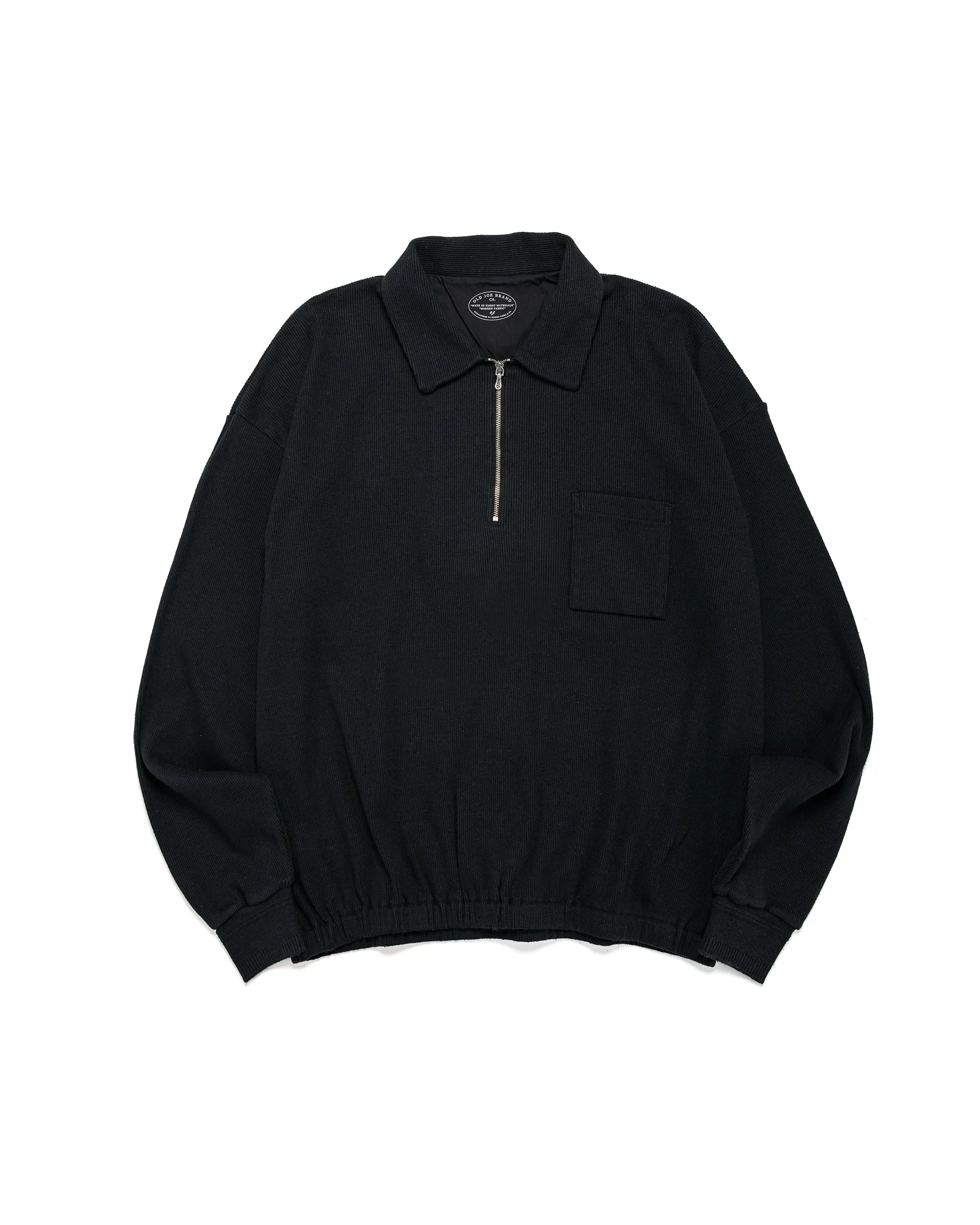 Old Joe Quater Zip Silk Nep Ripped Shirt Onyx sold by Lost & Found