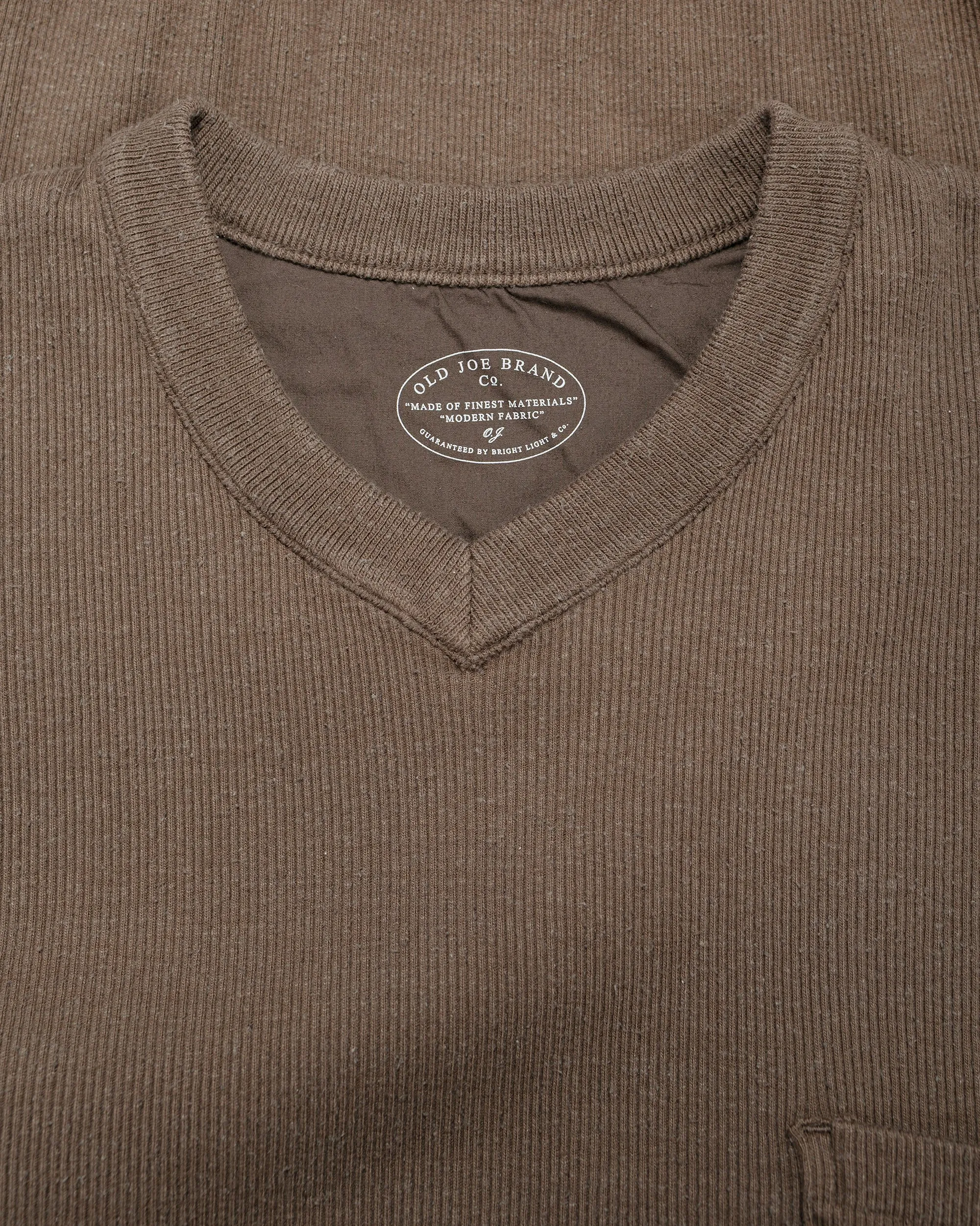Old Joe V-Neck Silk Nep Ribed Tops Bark sold by Lost & Found product image thumbnail 5