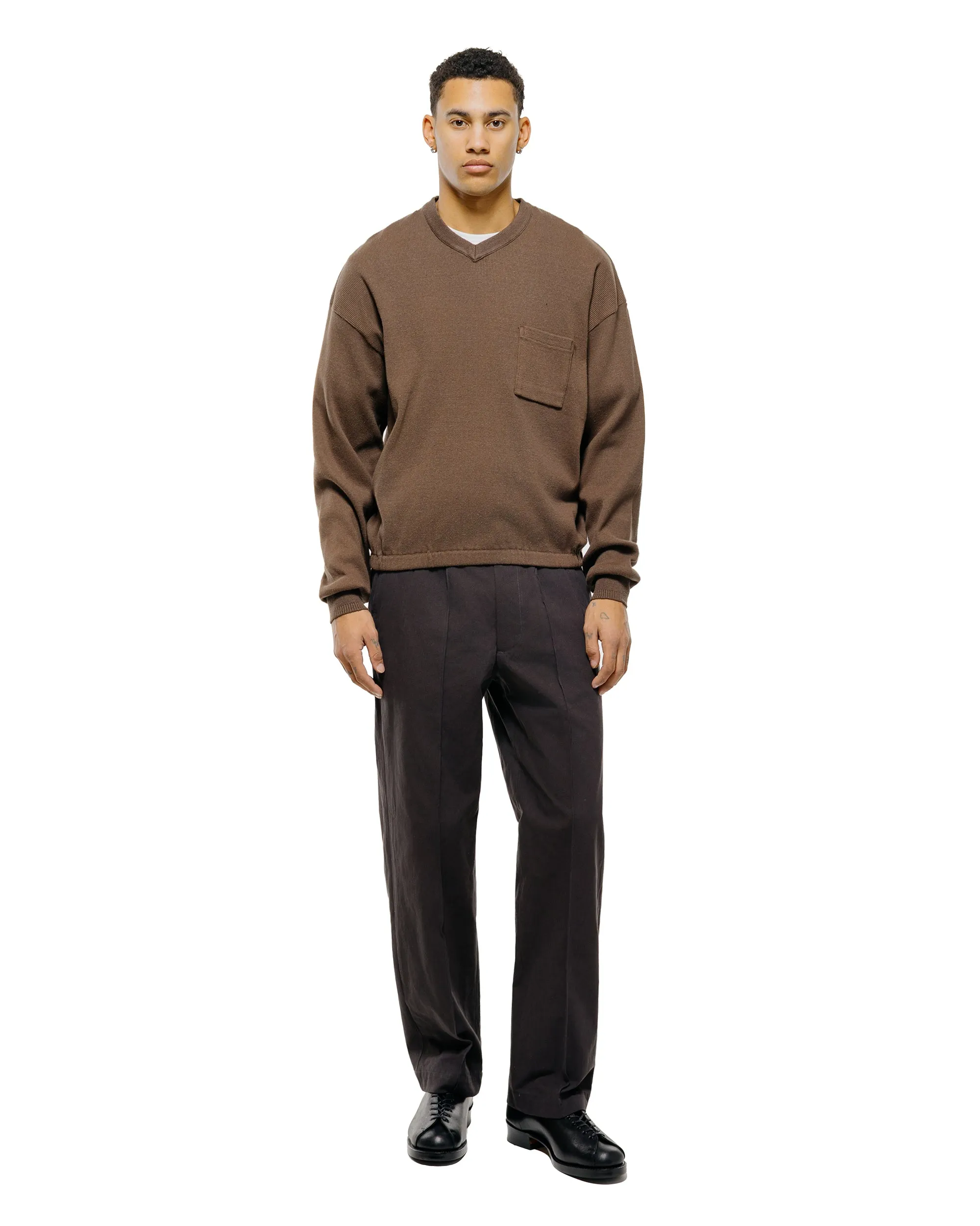 Old Joe V-Neck Silk Nep Ribed Tops Bark sold by Lost & Found product image thumbnail 4