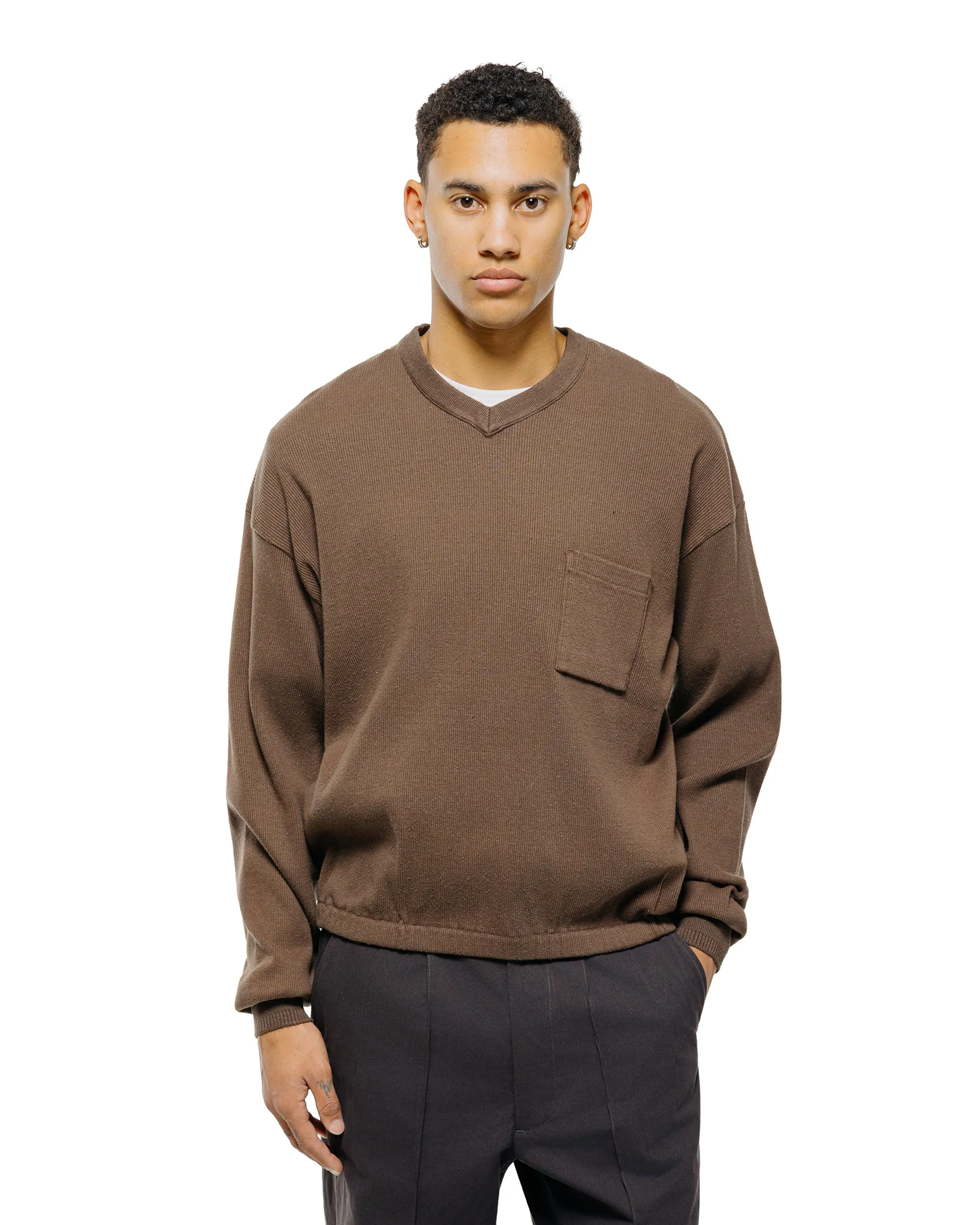 Old Joe V-Neck Silk Nep Ribed Tops Bark sold by Lost & Found product image thumbnail 2