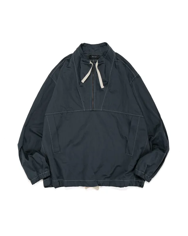Wanze Funnel Neck Zip Anorak Cotton Metal Midnight made by Lost & Found
