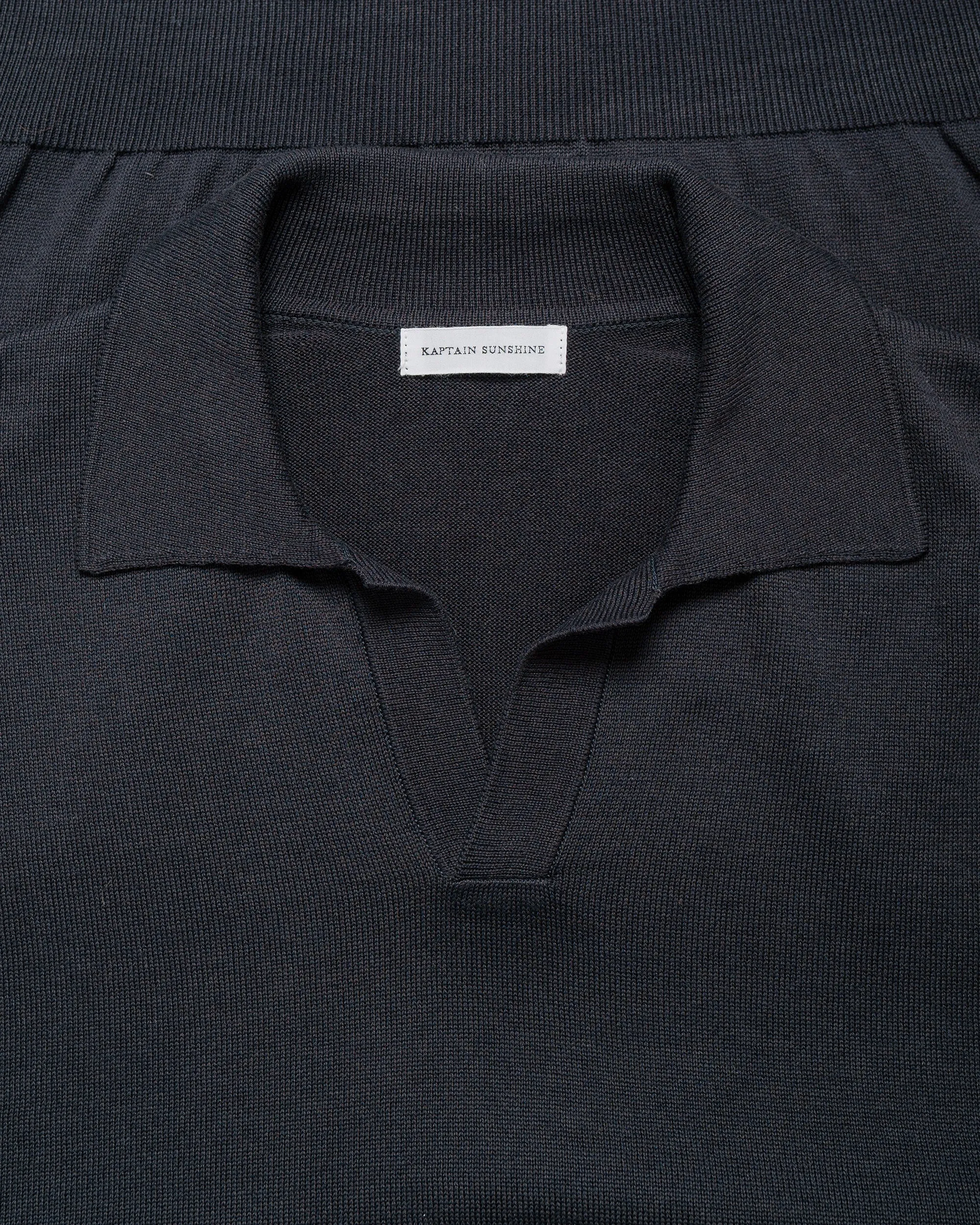 KAPTAIN SUNSHINE Cotton Knit Skipper Shirt Dark Navy sold by Lost & Found product image thumbnail 5