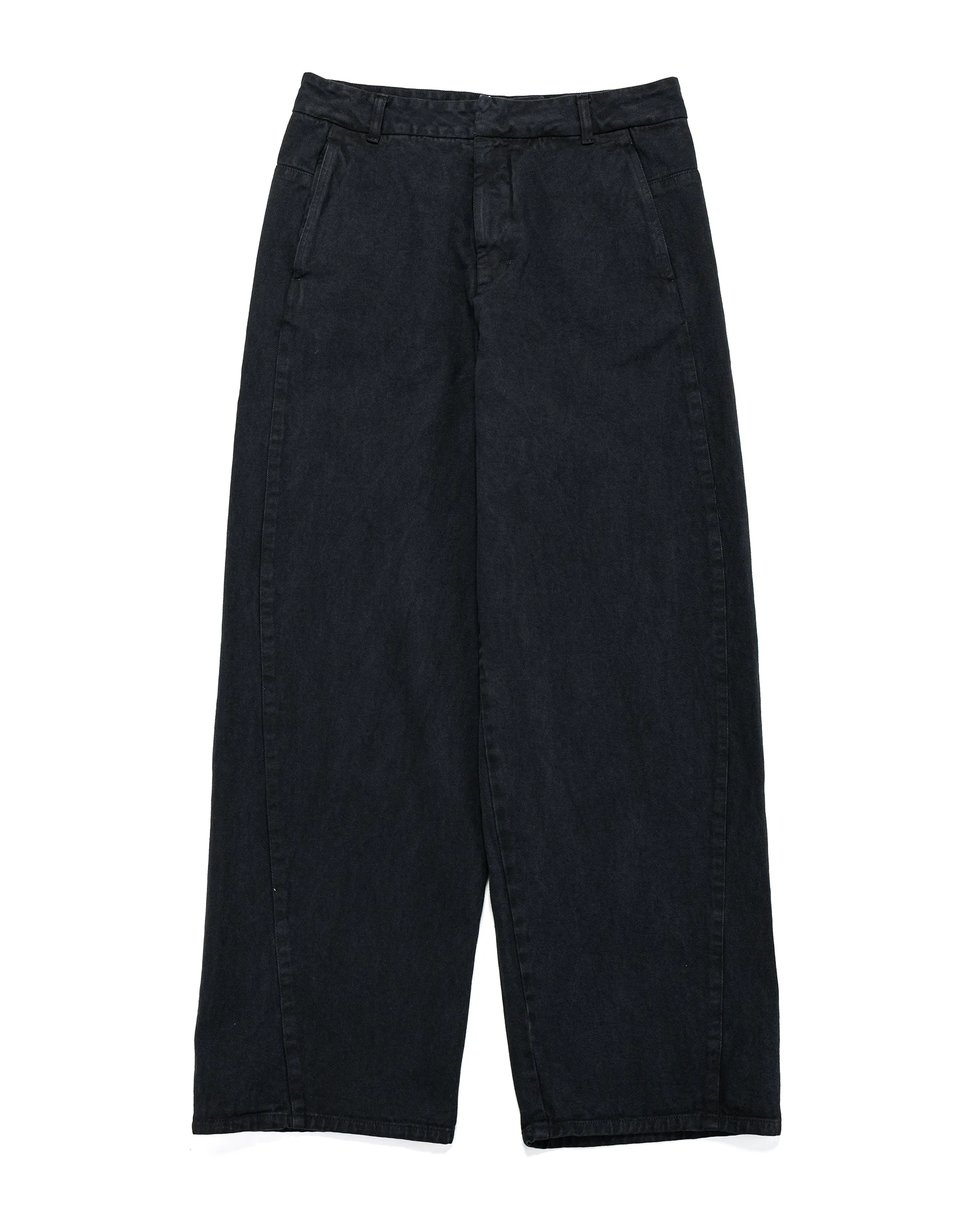 Amomento Garments Dyed Curved Seam Denim Black sold by Lost & Found