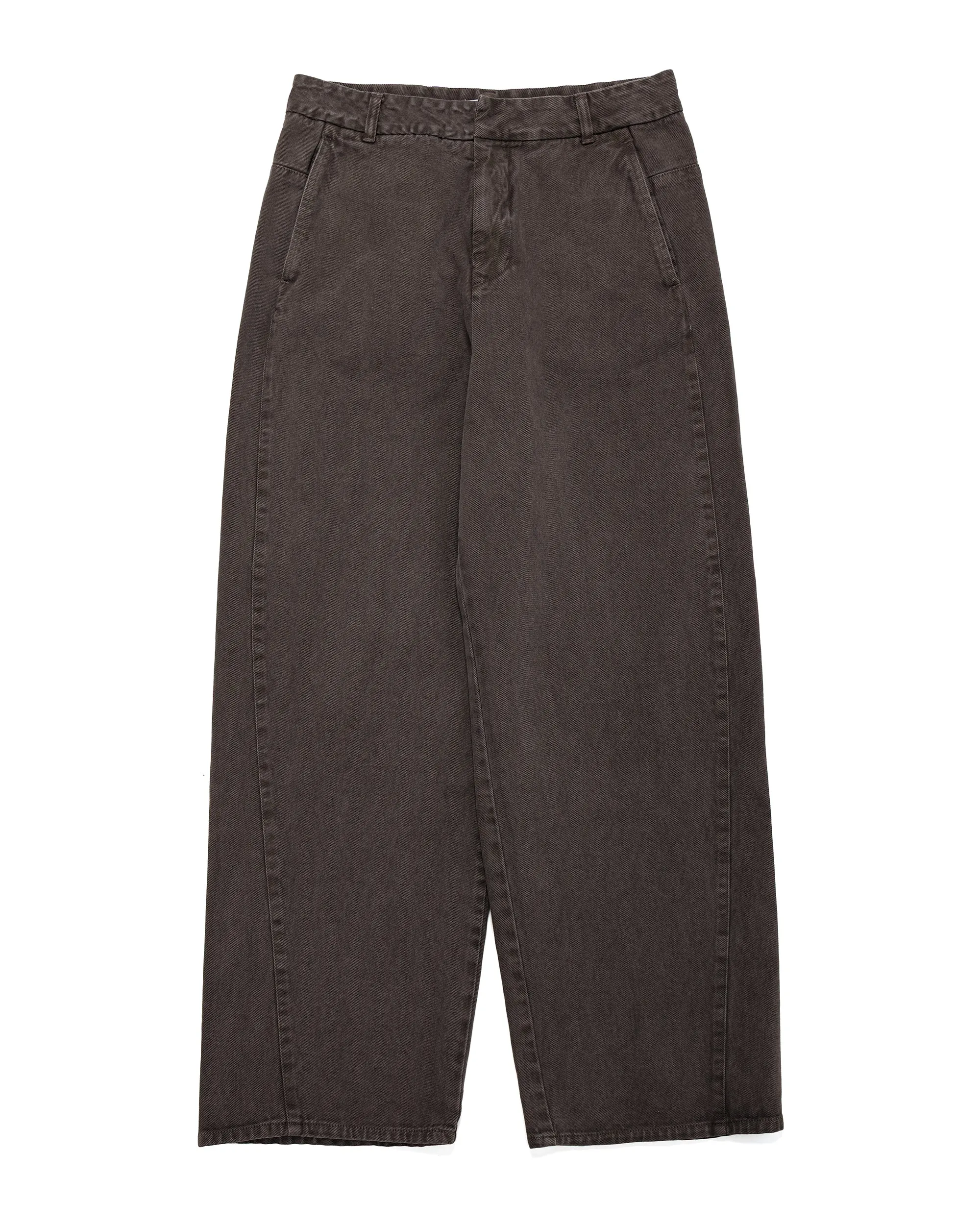 Amomento Garments Dyed Curved Seam Denim Brown sold by Lost & Found