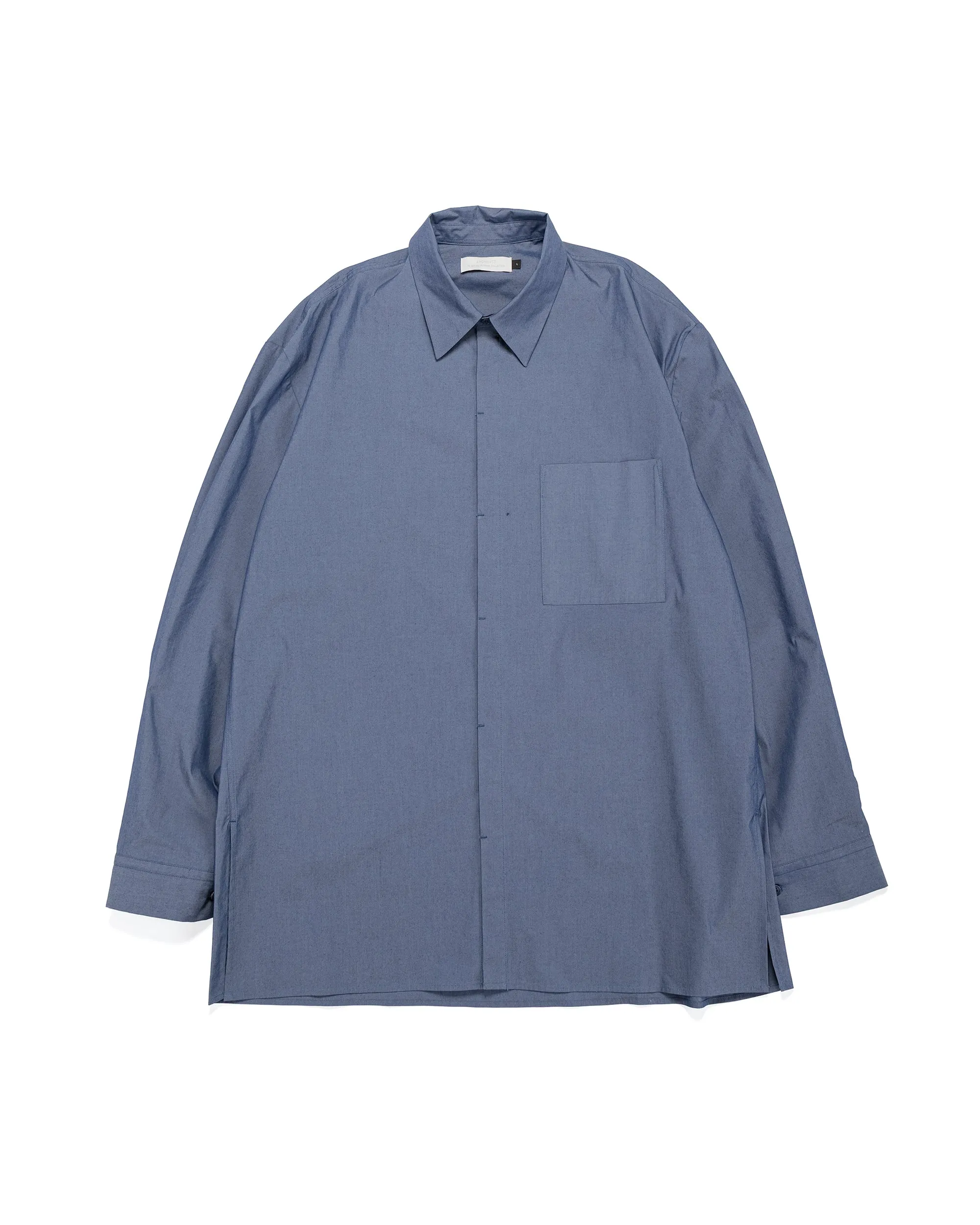 Amomento Square Pocket Oversized Shirt Indigo sold by Lost & Found