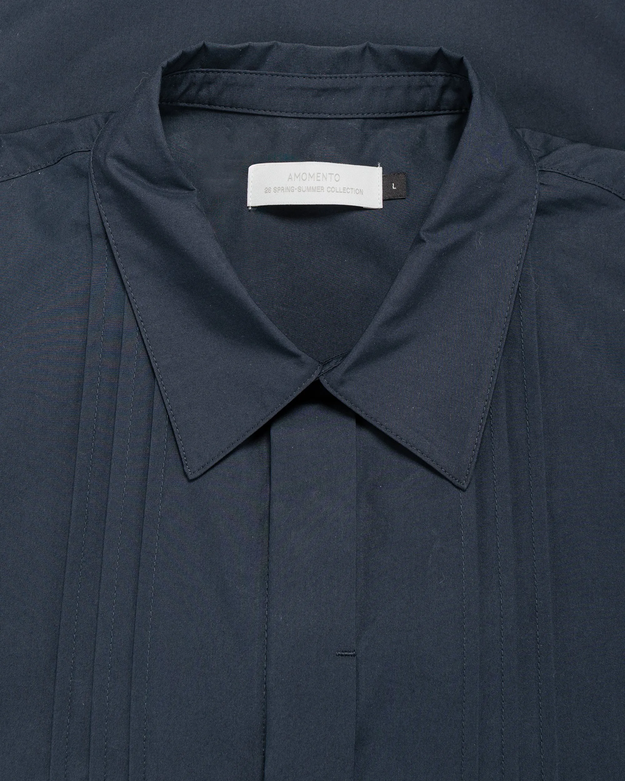 Amomento Pleated Shirt Navy sold by Lost & Found product image thumbnail 5