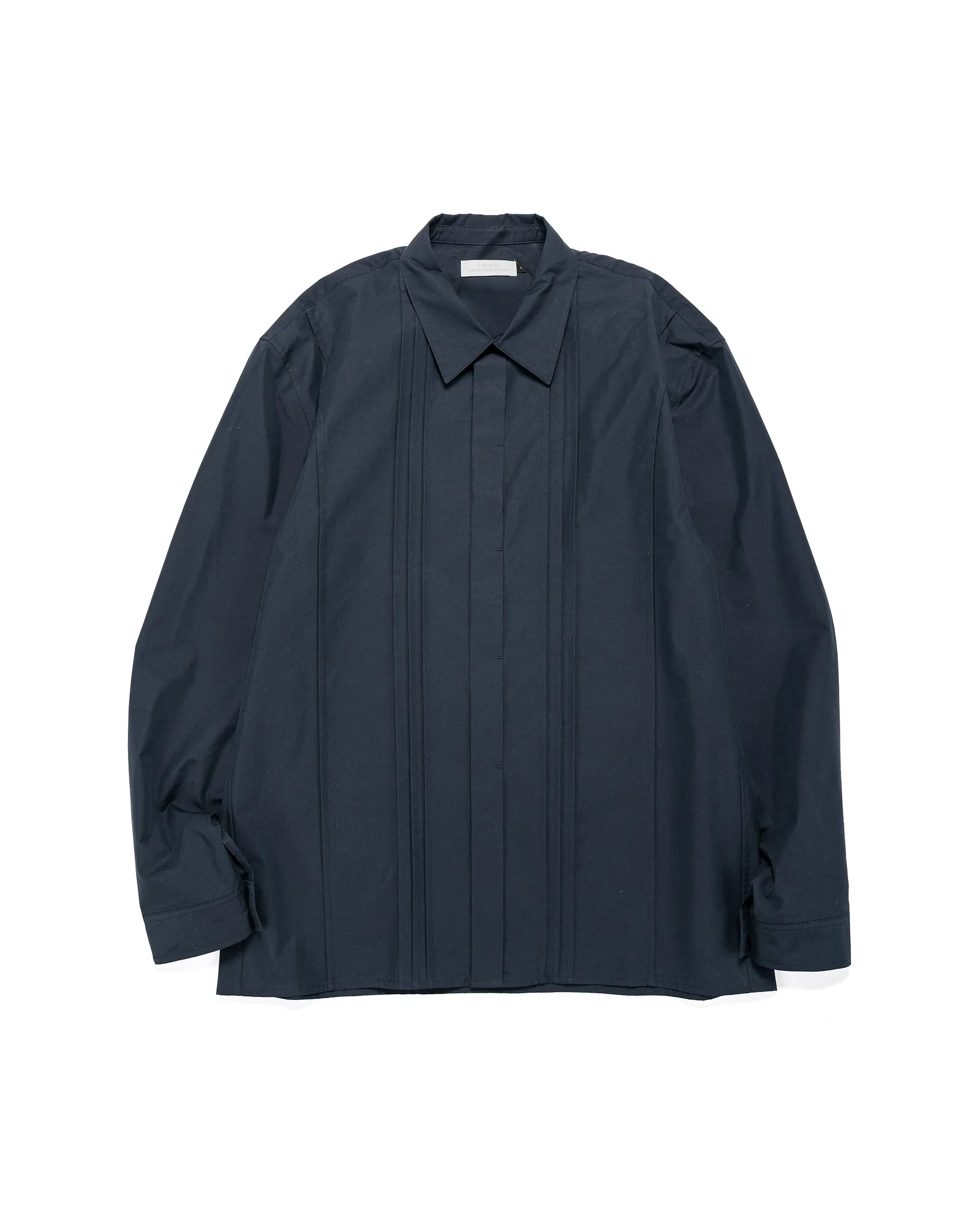 Amomento Pleated Shirt Navy sold by Lost & Found